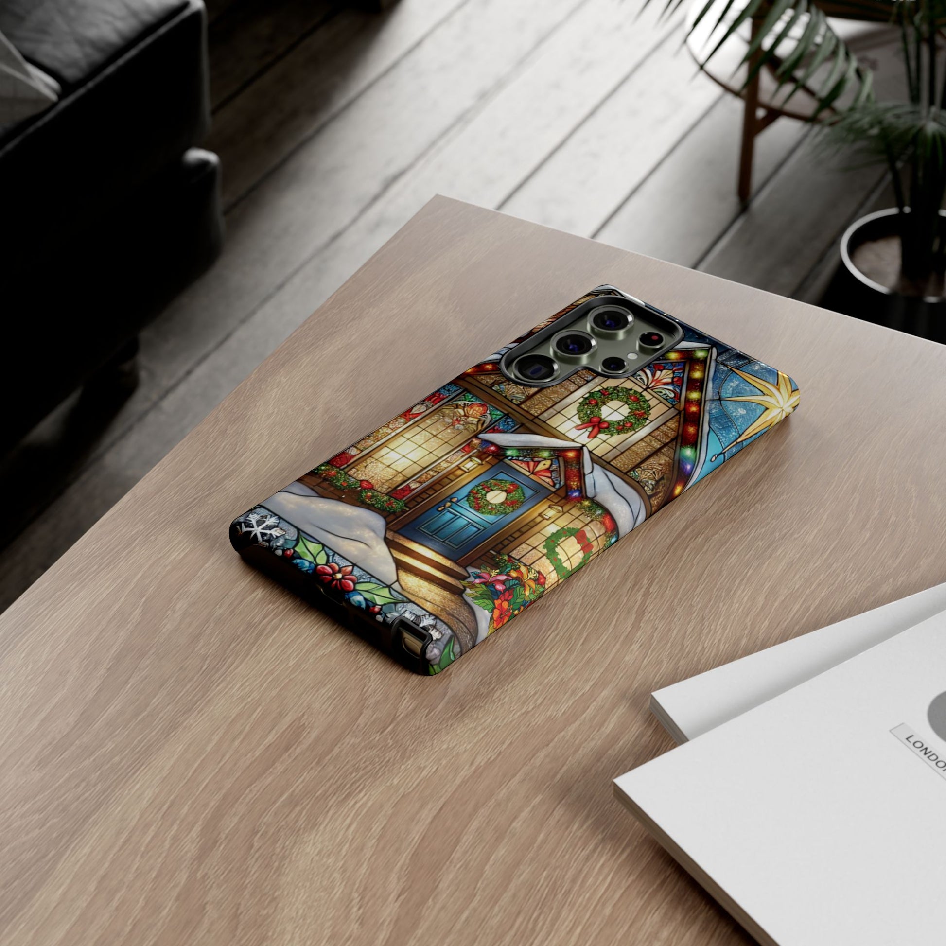 Stain Glass Christmas Phone Case Unique Holiday Protection for Your Device | Stylish & Durable Cover Gift for Her Phone 15, Samsung iPhone Samsung Accessory Gift for Her - MRSBYVALLE