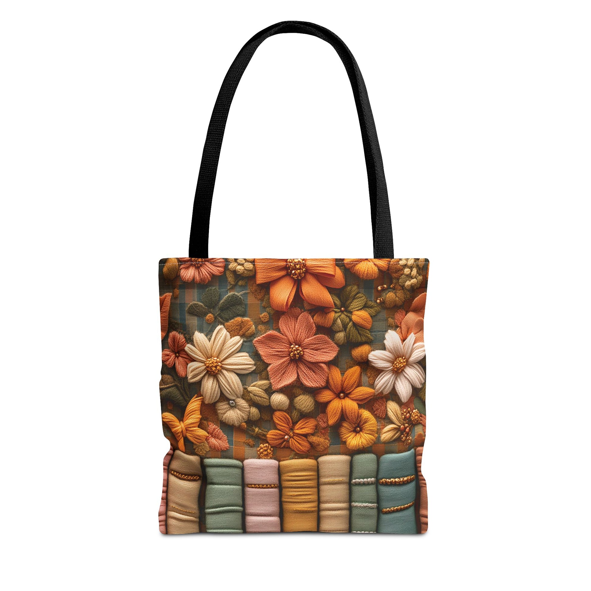 Boho Floral 3D Illusion Tote with Books Design Stylish and Functional Bag for Everyday Use Durable, Reusable, and Perfect for Book Lovers and Boho Enthusiasts Season - MRSBYVALLE