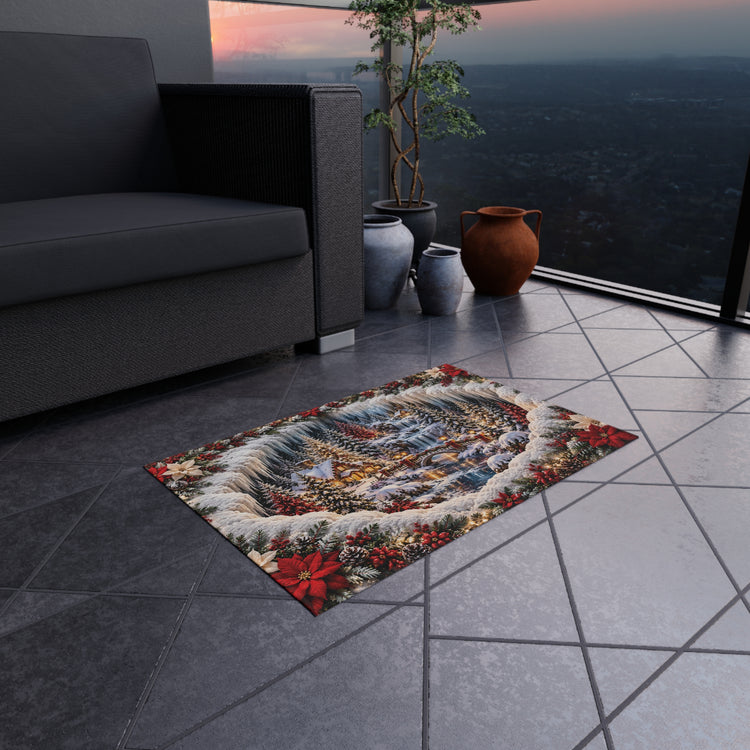 Winter Wonderland Christmas Outdoor Rug