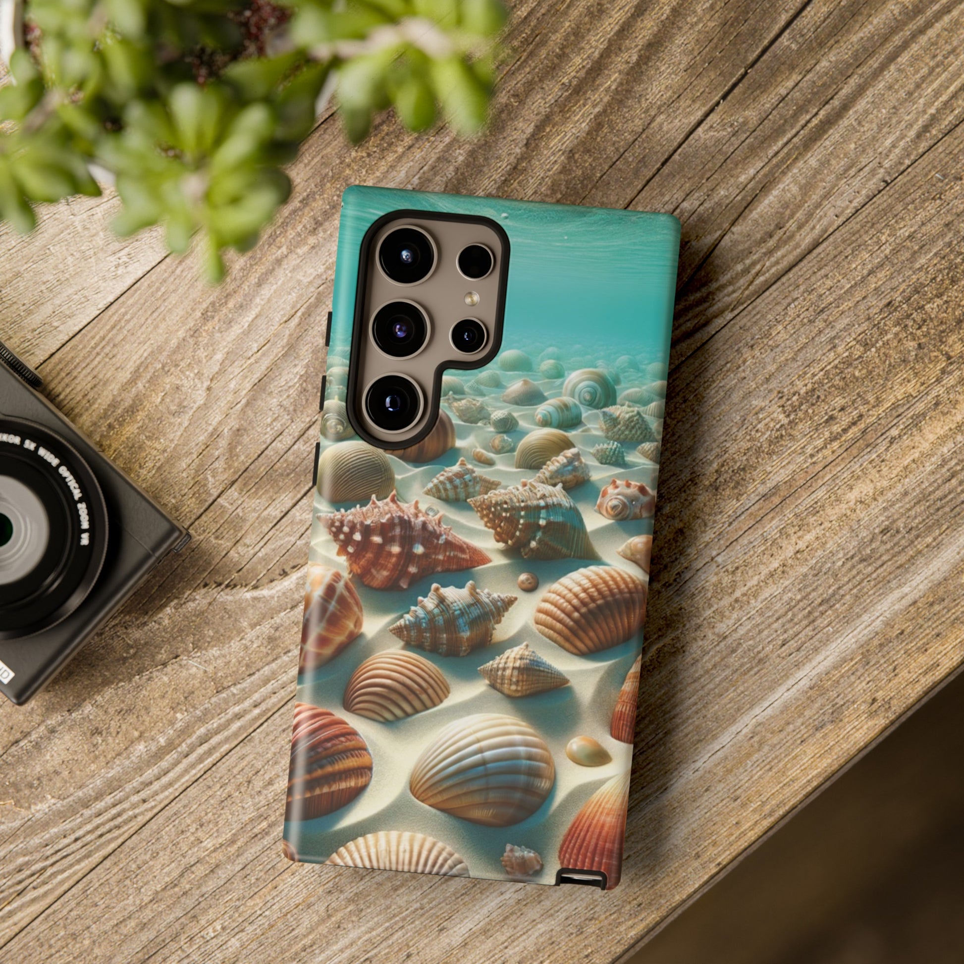 Plush Ocean Bliss Turquoise Seashell Ocean Beach View Protective Phone Case Gift for Her Phone 15, Samsung iPhone Samsung Gift for Her Case iPhone 15, Samsung iPhone Samsung Accessory Gift for Her.