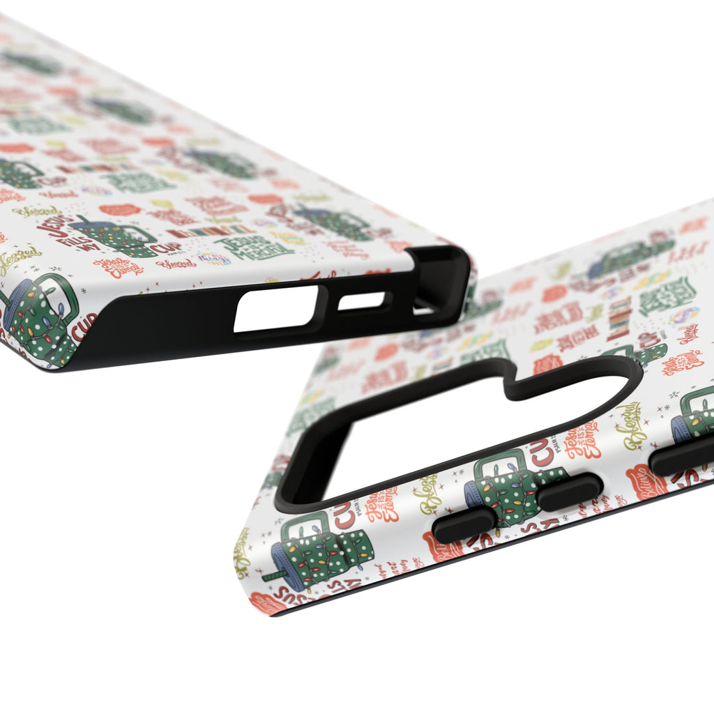 Jesus Fill My Cup Phone Case Cute Floral Design in Red, Pink, Blue – Aesthetic Protective Case for iPhone and  Android