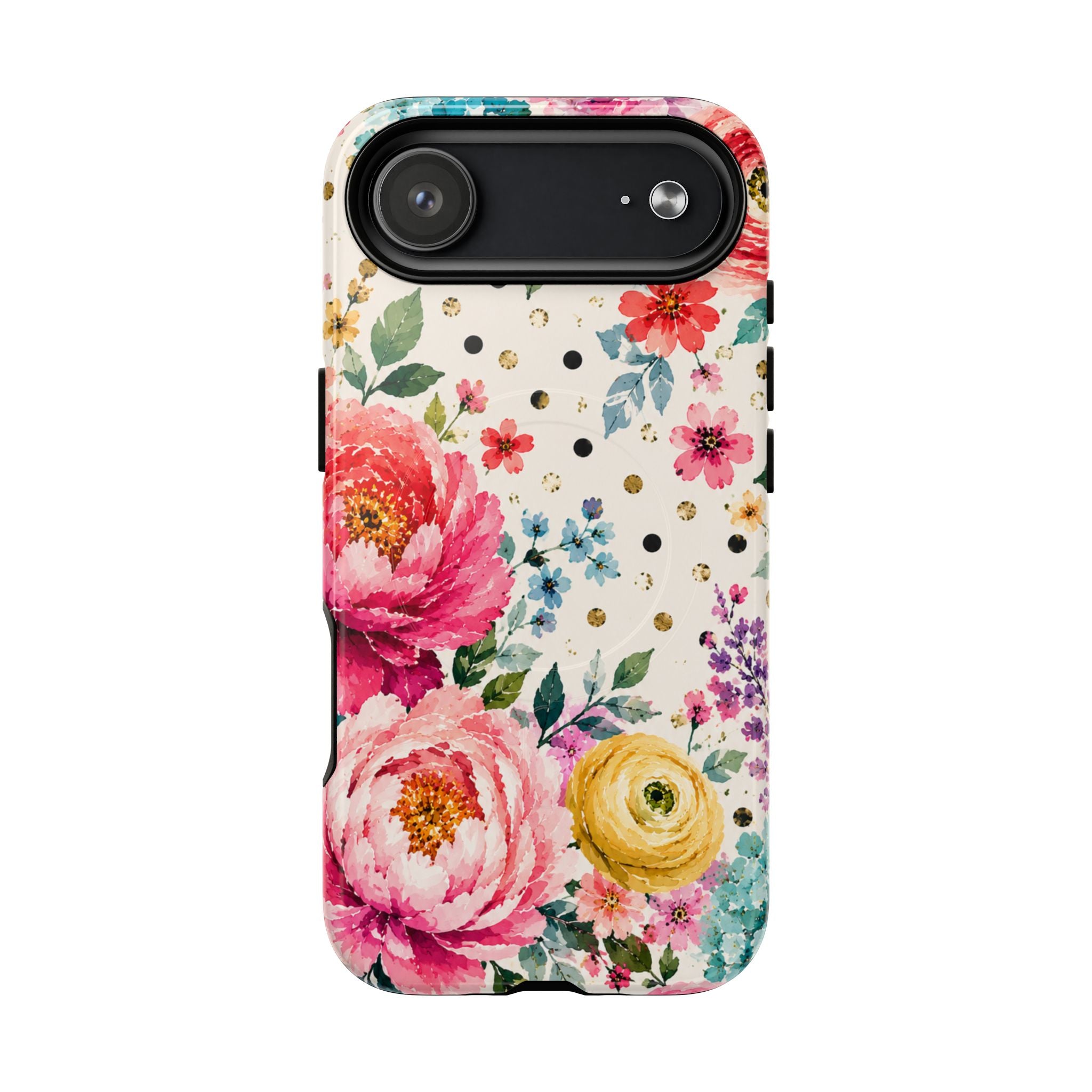 Watercolor Floral Peonies phone case | magnetic slim protective case