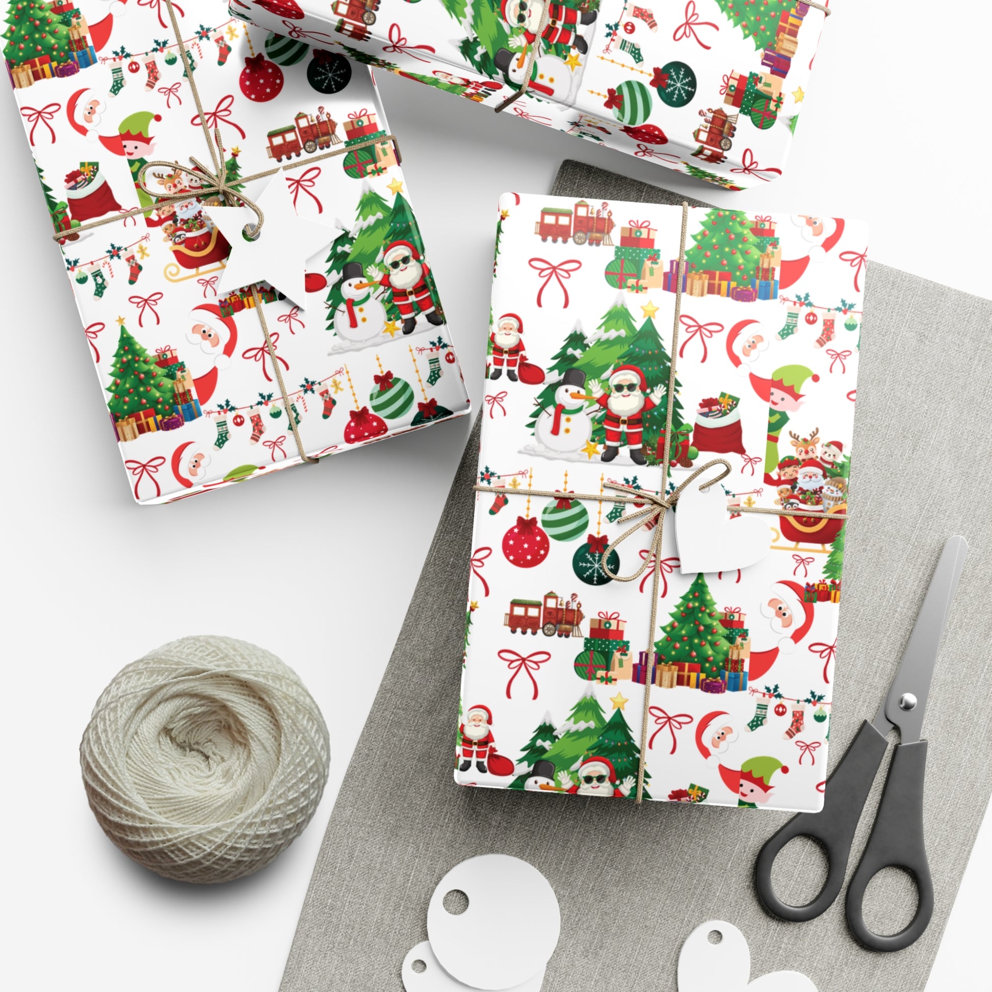 Fun Santa Christmas Theme Wrapping Paper Premium Festive Gift Wrap Roll, Classic Holiday Design, Great for Presents, Durable, Vibrant, and Perfect for Seasonal Gifting