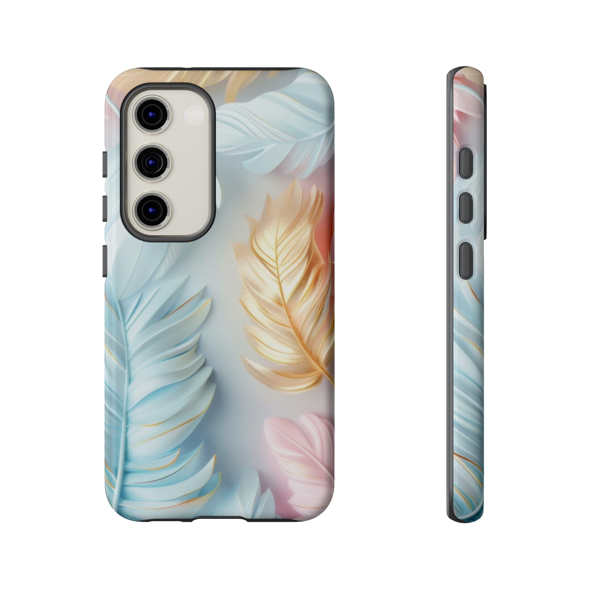 Pastel Feathers Protective Phone Case Gift for Her Phone 15, Samsung iPhone Samsung Gift for Her Case iPhone 15, Samsung iPhone Samsung Accessory Gift for Her