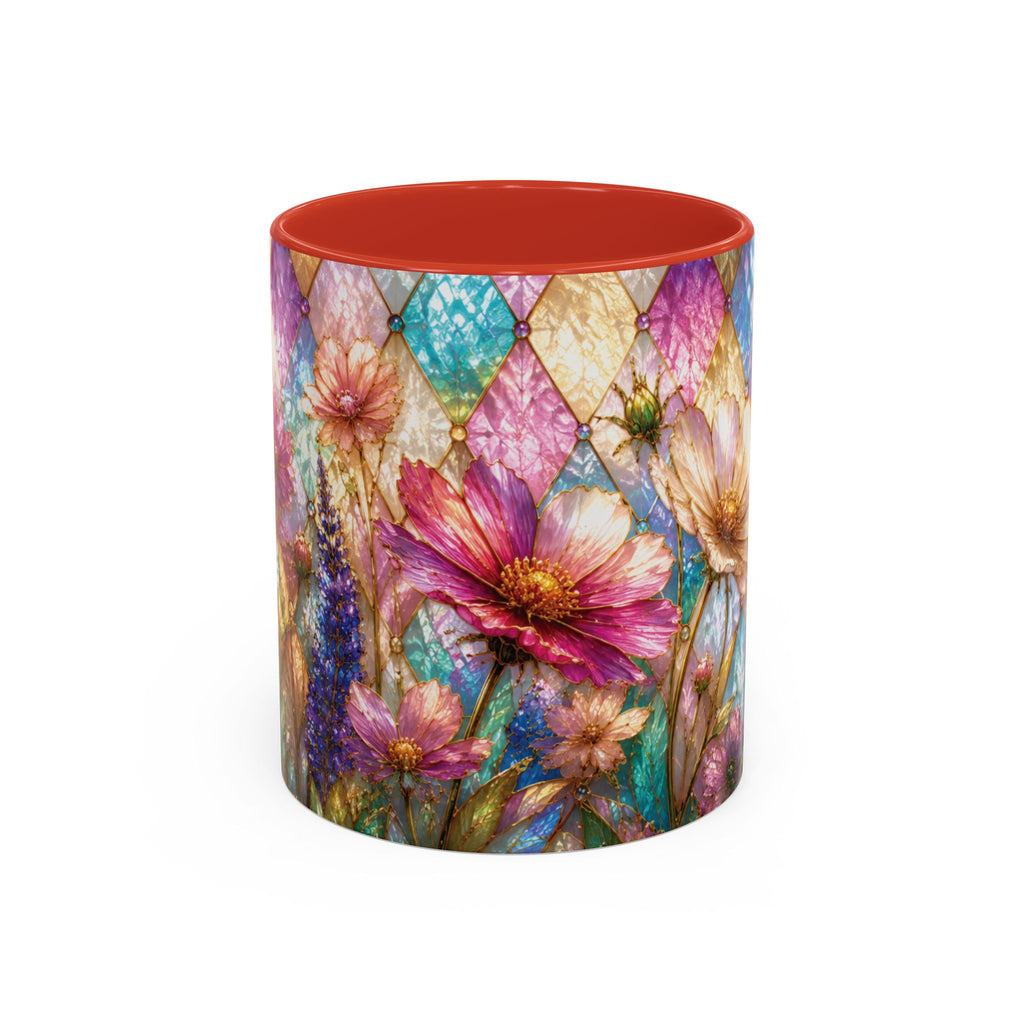 Floral Mosaic Accent Coffee Mug