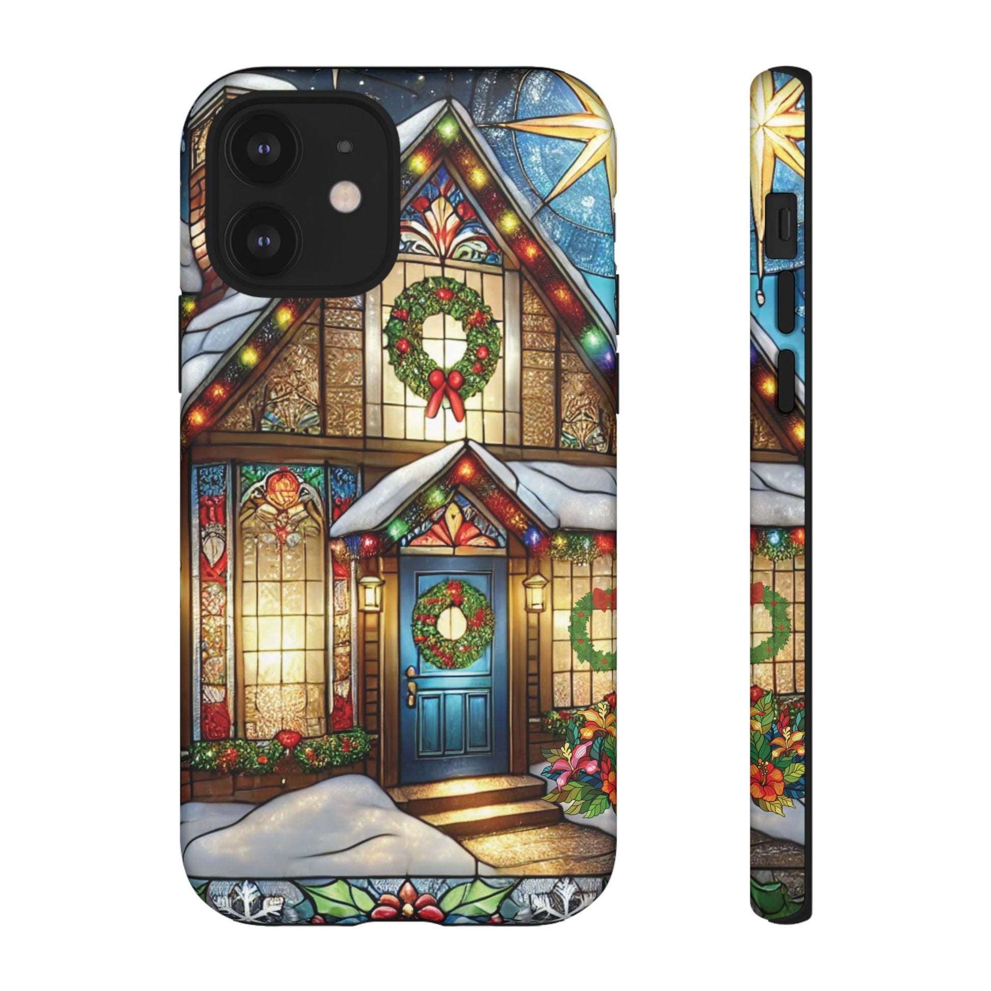 Stain Glass Christmas Phone Case Unique Holiday Protection for Your Device | Stylish & Durable Cover Gift for Her Phone 15, Samsung iPhone Samsung Accessory Gift for Her - MRSBYVALLE