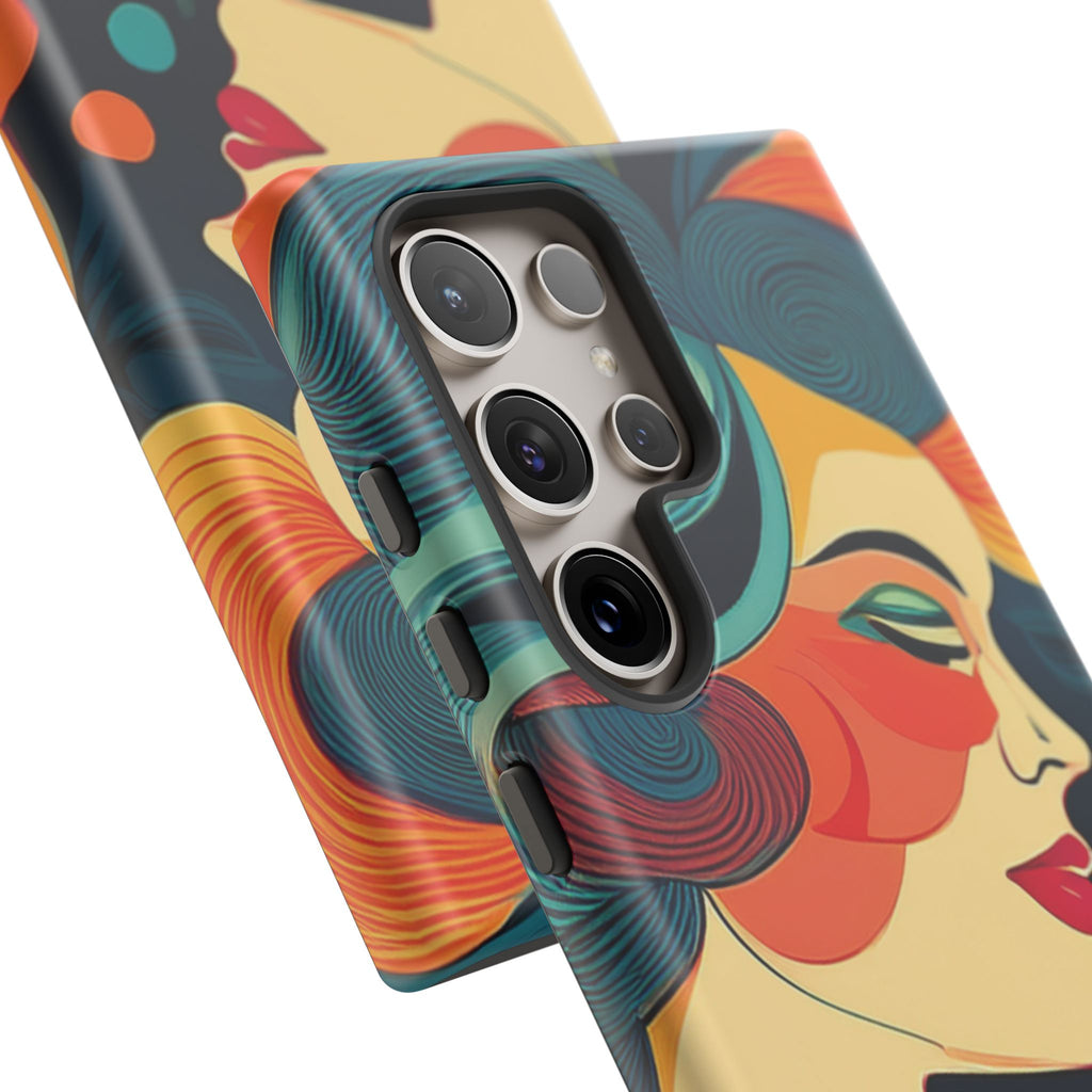 Coque de Téléphone Esthétique Années 50 Rétro Design d'Inspiration Vintage aux Couleurs Pastel Housse Style Mid-Century pour Modèles iPhone et Samsung Galaxy