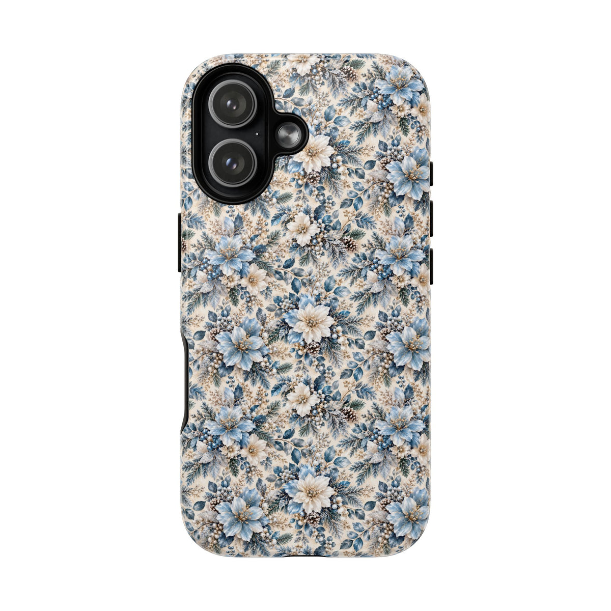 Icy Blue Floral MagSafe Tough Phone Case