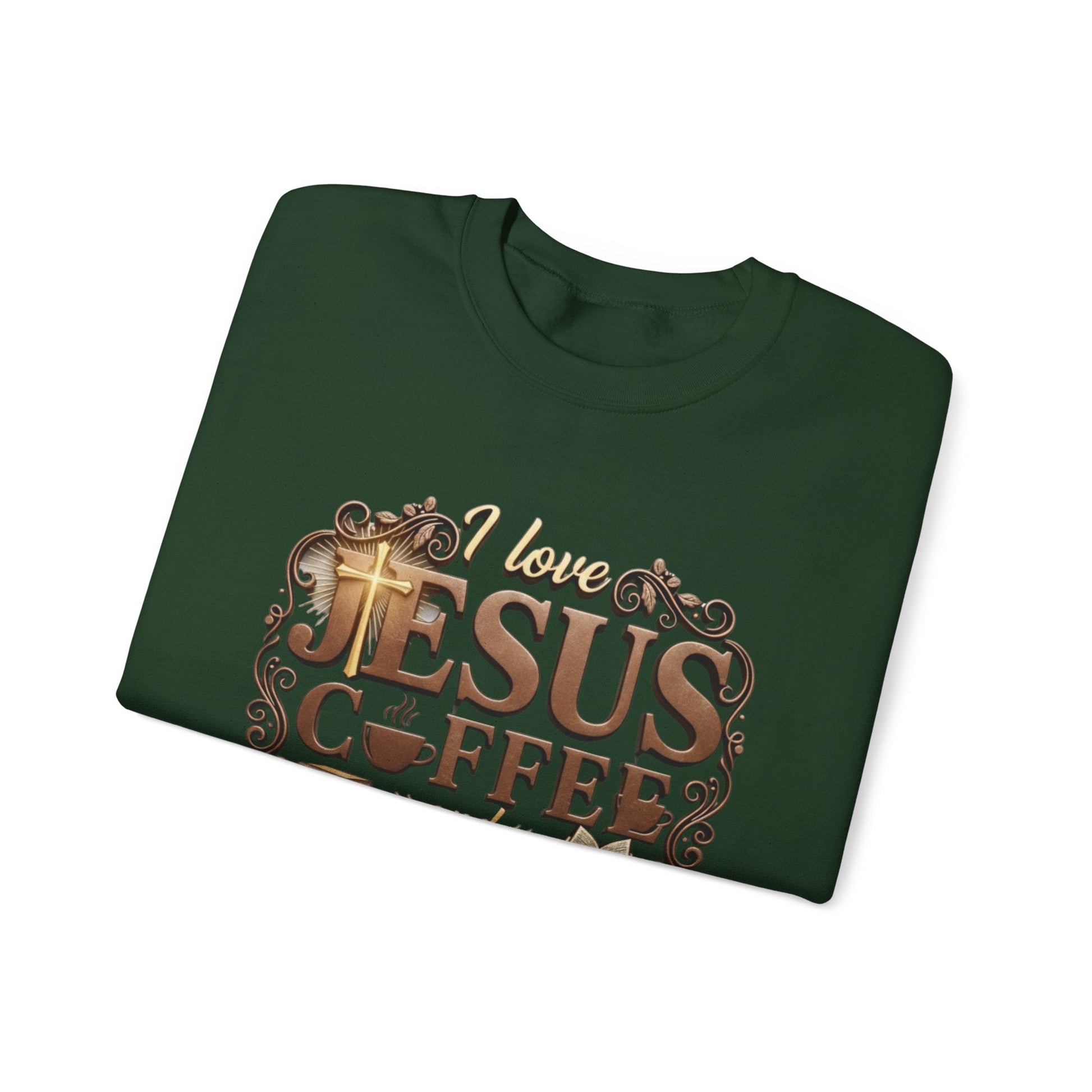 Love Jesus, Coffee & Books Sweatshirt | Christian Unisex Crewneck, Cozy Faith Gift