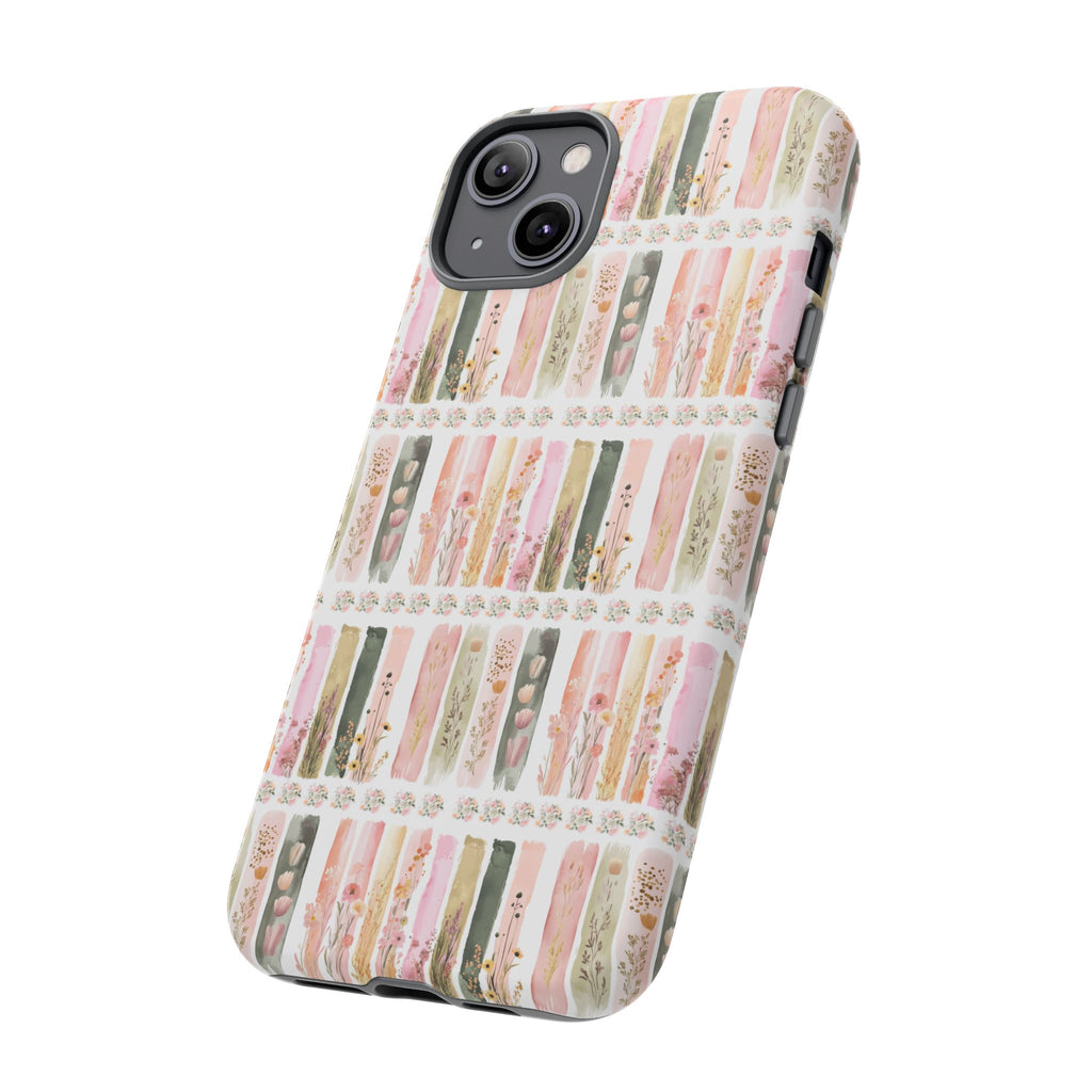 Pastel Brushstroke Floral Phone Case Soft Illusion Flower Design, Aesthetic Protective Cover, Feminine Style, Cute Gift for Her, Fits Most Models