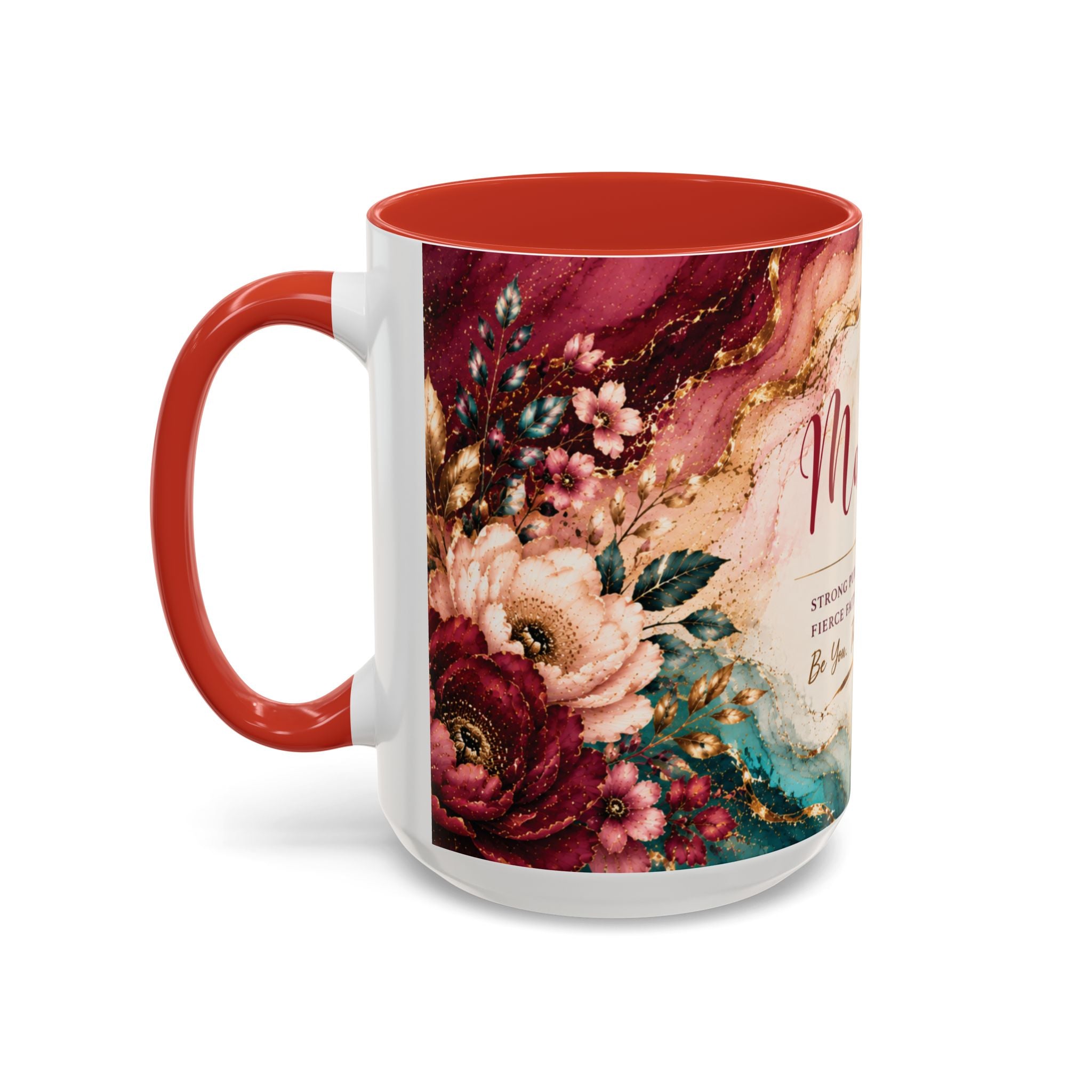 Personalized Name Mug for Women, Inspirational Color Handle Coffee Mug, 11 oz or 15 oz Gift for Her