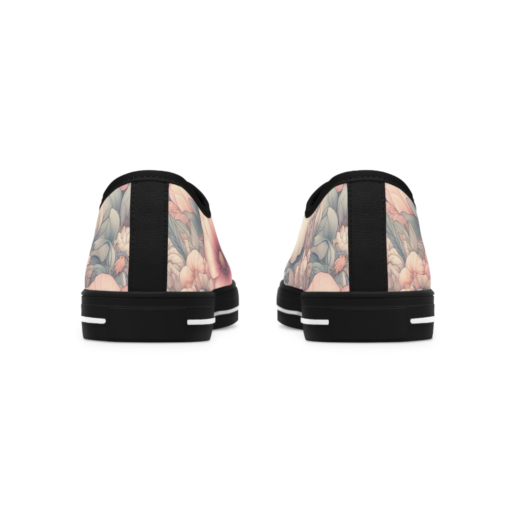 Floral Women's Low Top Sneakers Breathable Polyester Canvas, Lightweight Stylish Floral Pastel Design, Comfortable All-Day Wear, Perfect for Walking and Everyday Activities - MRSBYVALLE