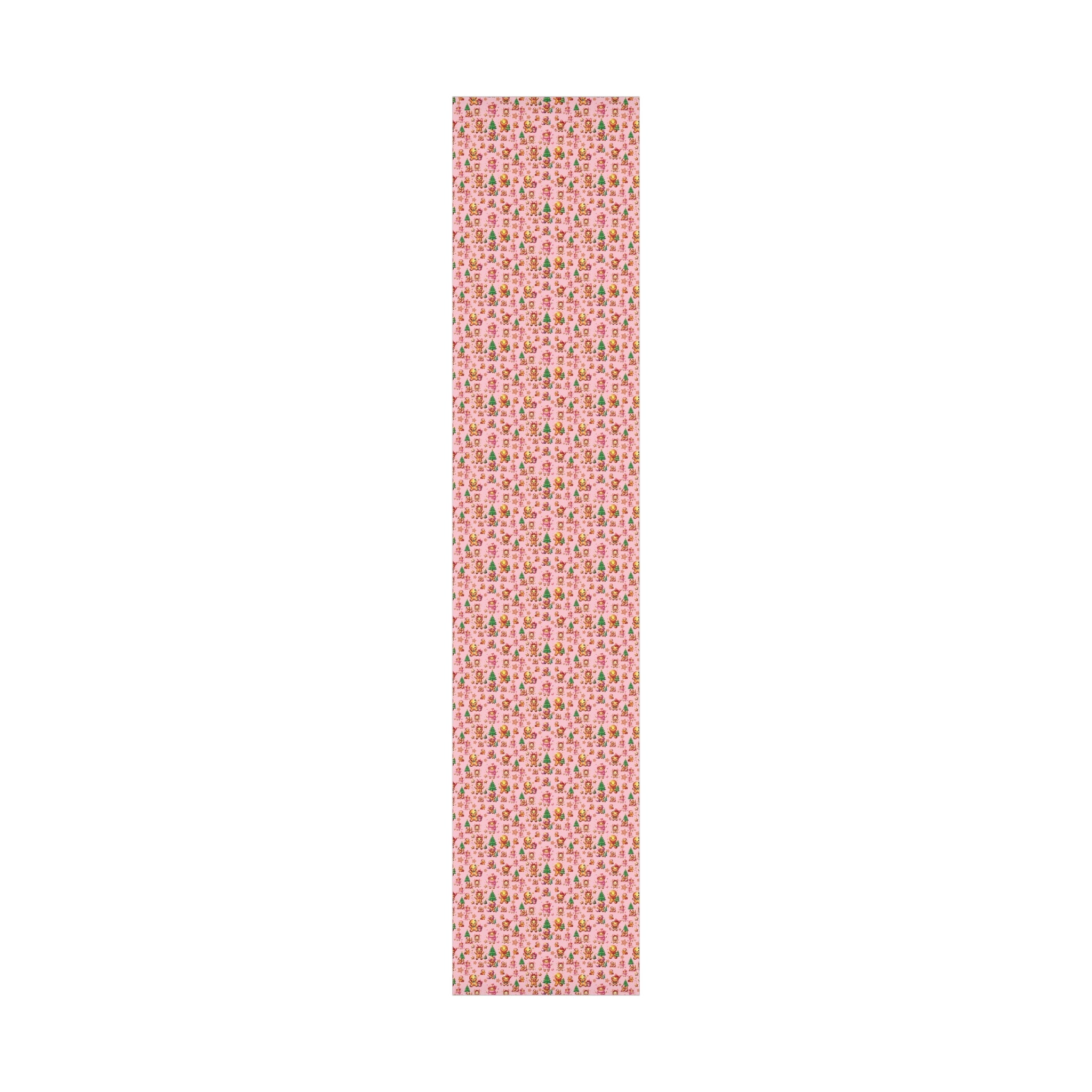 Pink Gingerbread Girls Christmas Wrapping Paper Cute Holiday Gift Wrap for Her, Festive & Whimsical Packaging for Xmas, Baby Showers Birthdays 3 SizesPerfect for Seasonal Gifting