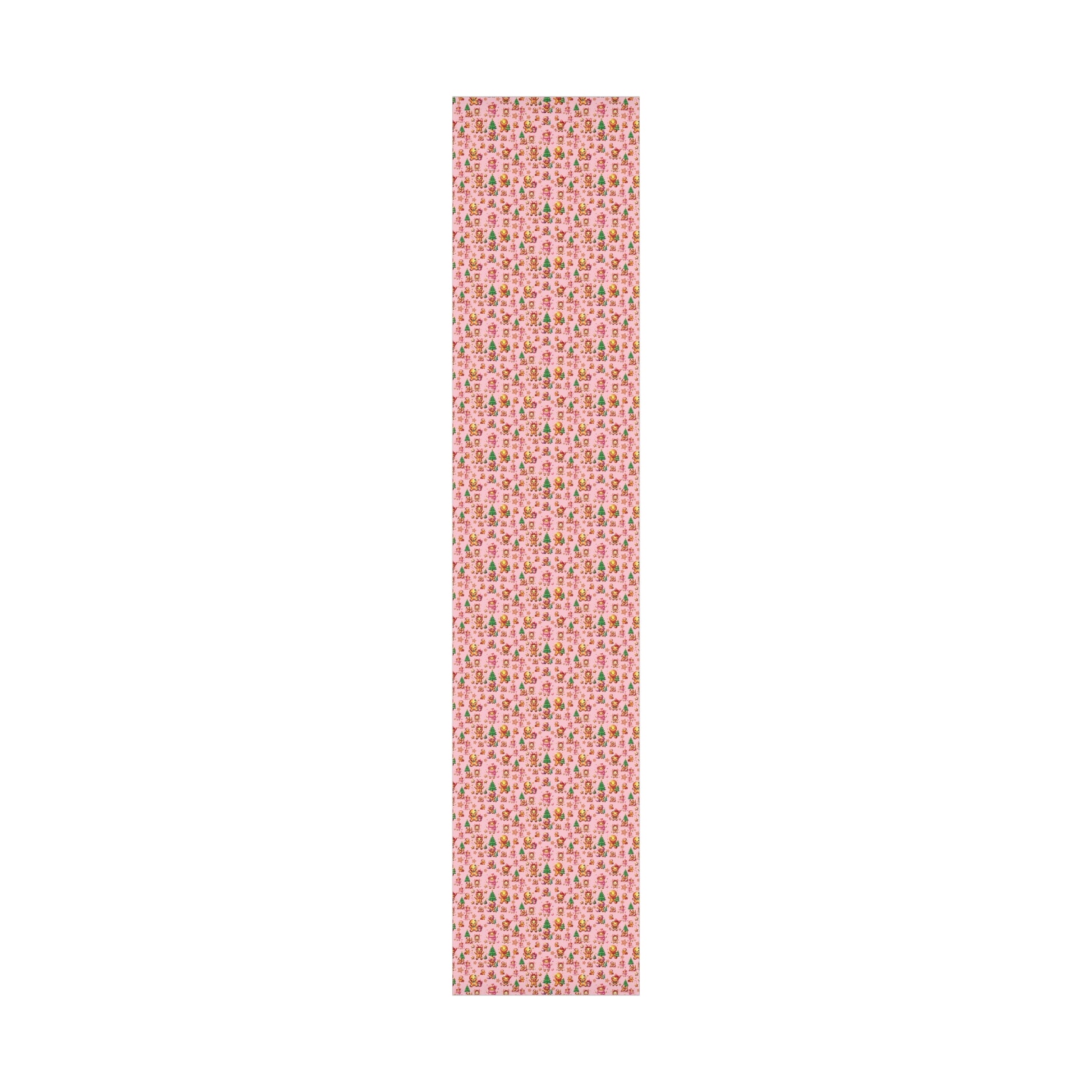 Pink Gingerbread Girls Christmas Wrapping Paper Cute Holiday Gift Wrap for Her, Festive & Whimsical Packaging for Xmas, Baby Showers Birthdays 3 SizesPerfect for Seasonal Gifting