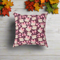 Boho Elegant Coquette Pink Bows & Books Square Pillow Vibrant Floral Design Soft and Stylish Decorative Throw Pillow for Boho-Inspired Home Décor Bridal Shower