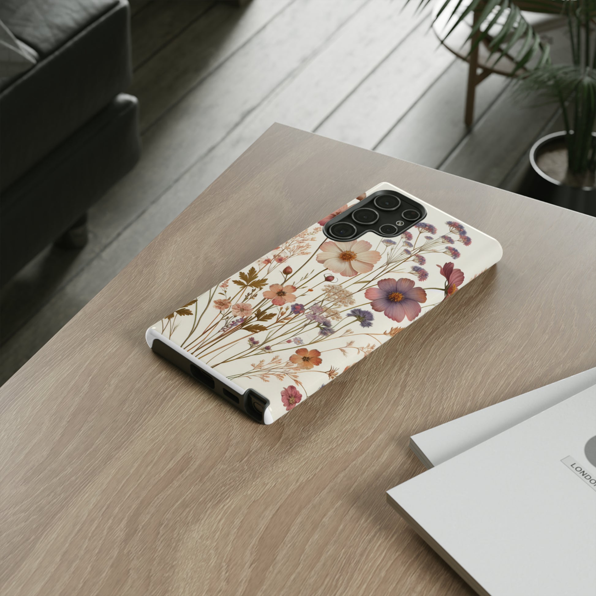 Wildflower Boho Luxury Phone Tough Case Floral Elegant Durable Stylish for Modern Devices iPhone 15, Samsung iPhone Samsung Accessory Gift for Her.