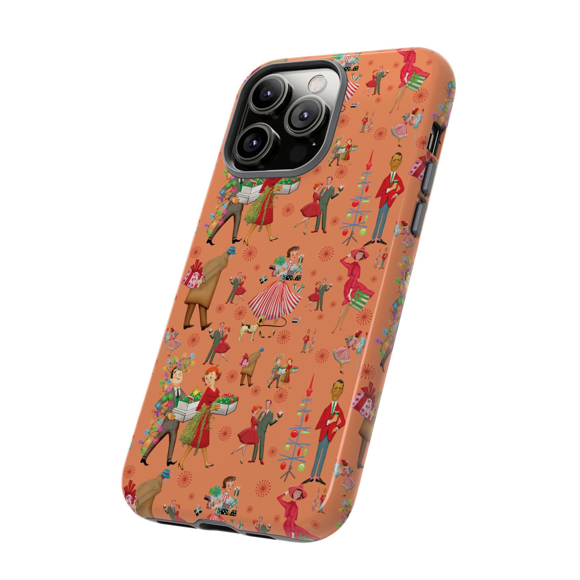 Retro Christmas 50s Phone Case Unique Holiday Protection for Your Device | Stylish & Durable Cover Gift for Her Phone 17, 16, 15, Samsung iPhone Accessory Gift for Her