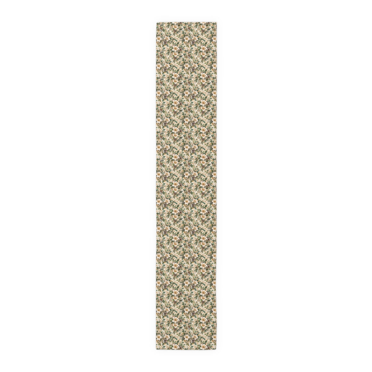 Sage Green & Champagne Floral Table Runner