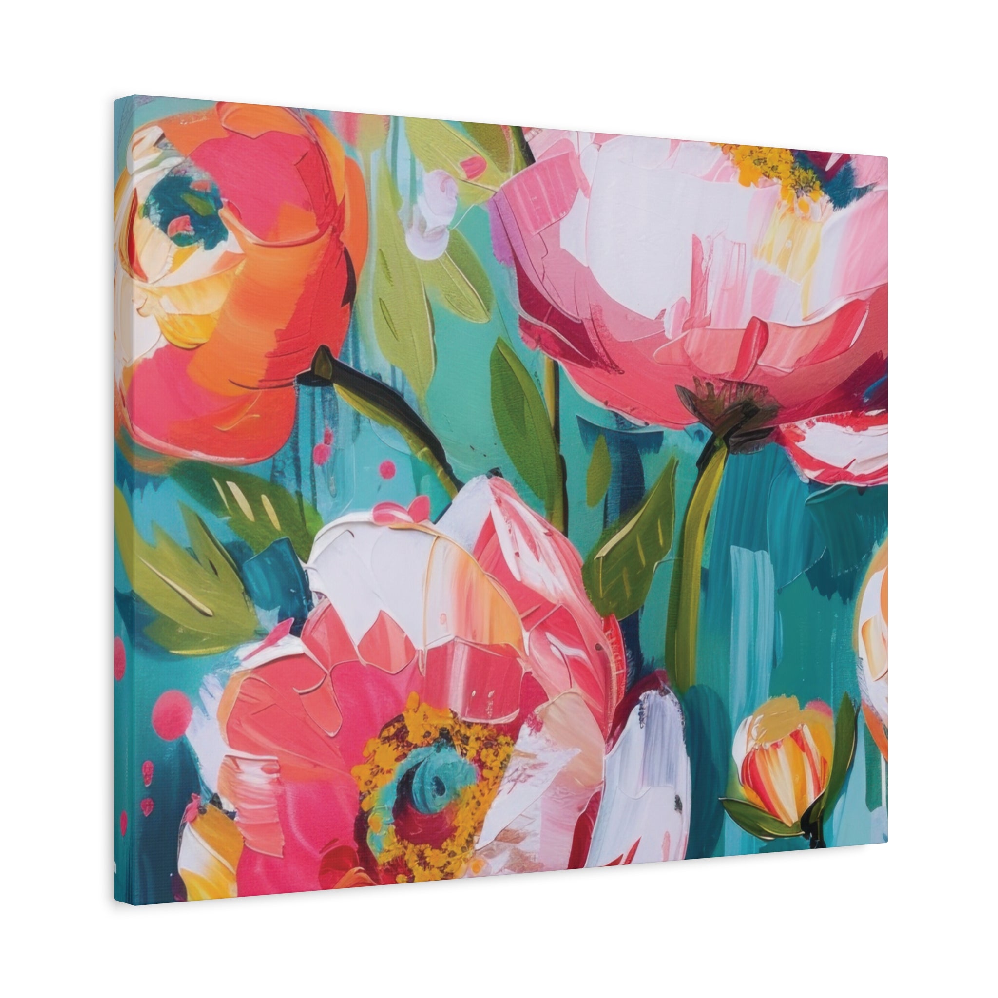 Unique Boho Floral Wall Art Matte Canvas Stretched, Vibrant Botanical Design, Perfect for Living Room, Bedroom, or Office Decor, Adds a Stylish Touch to Any Space - MRSBYVALLE