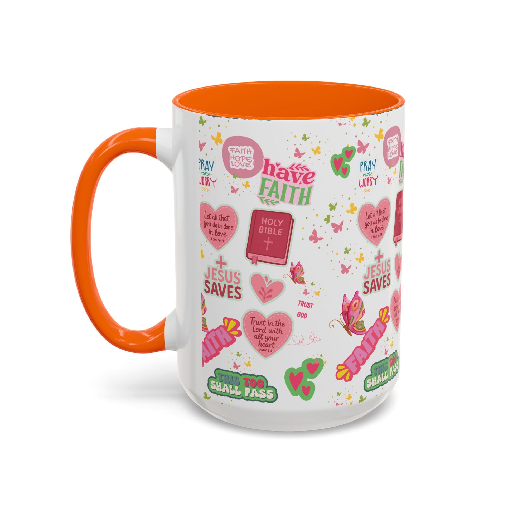 Start Your Day with Faith | Christian Mug with Bible Verse | Inspirational Gift for Christians | 11oz and 15oz Ceramic Coffee Mug Cozy Spring Mornings