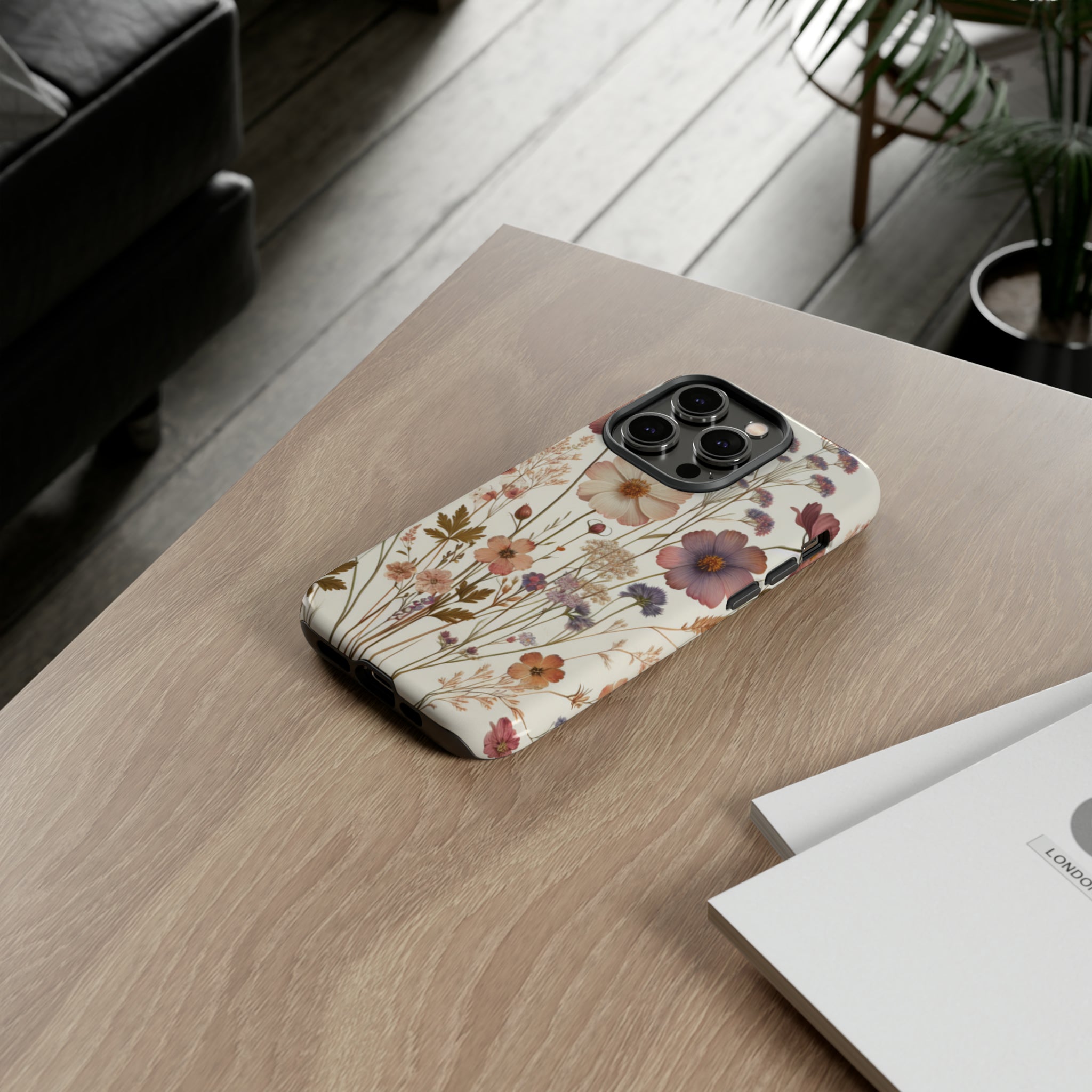 Wildflower Boho Luxury Phone Tough Case Floral Elegant Durable Stylish for Modern Devices iPhone 15, Samsung iPhone Samsung Accessory Gift for Her.