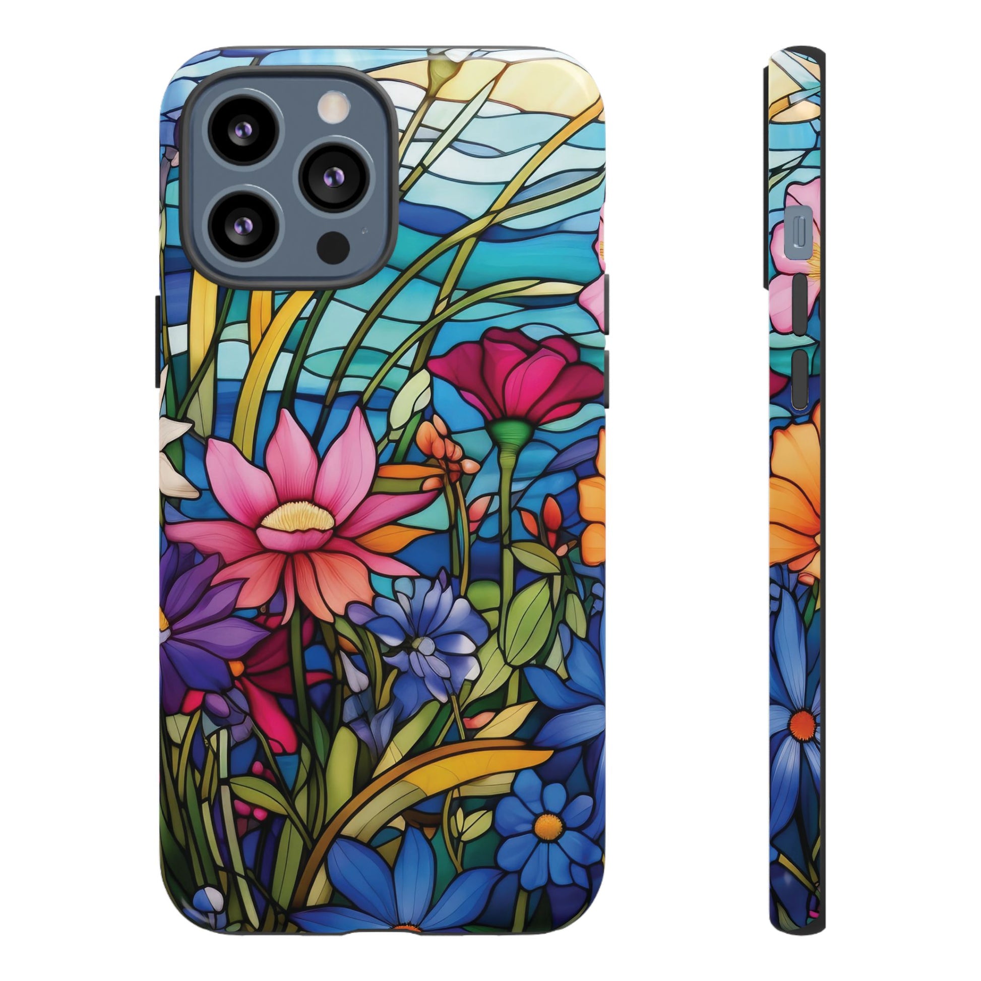 Wildflowers Stain Glass Illusion Phone Case Unique Holiday Protection for Your Device | Stylish & Durable Cover Gift for Her Phone 15, Samsung iPhone Samsung Accessory Gift for Her