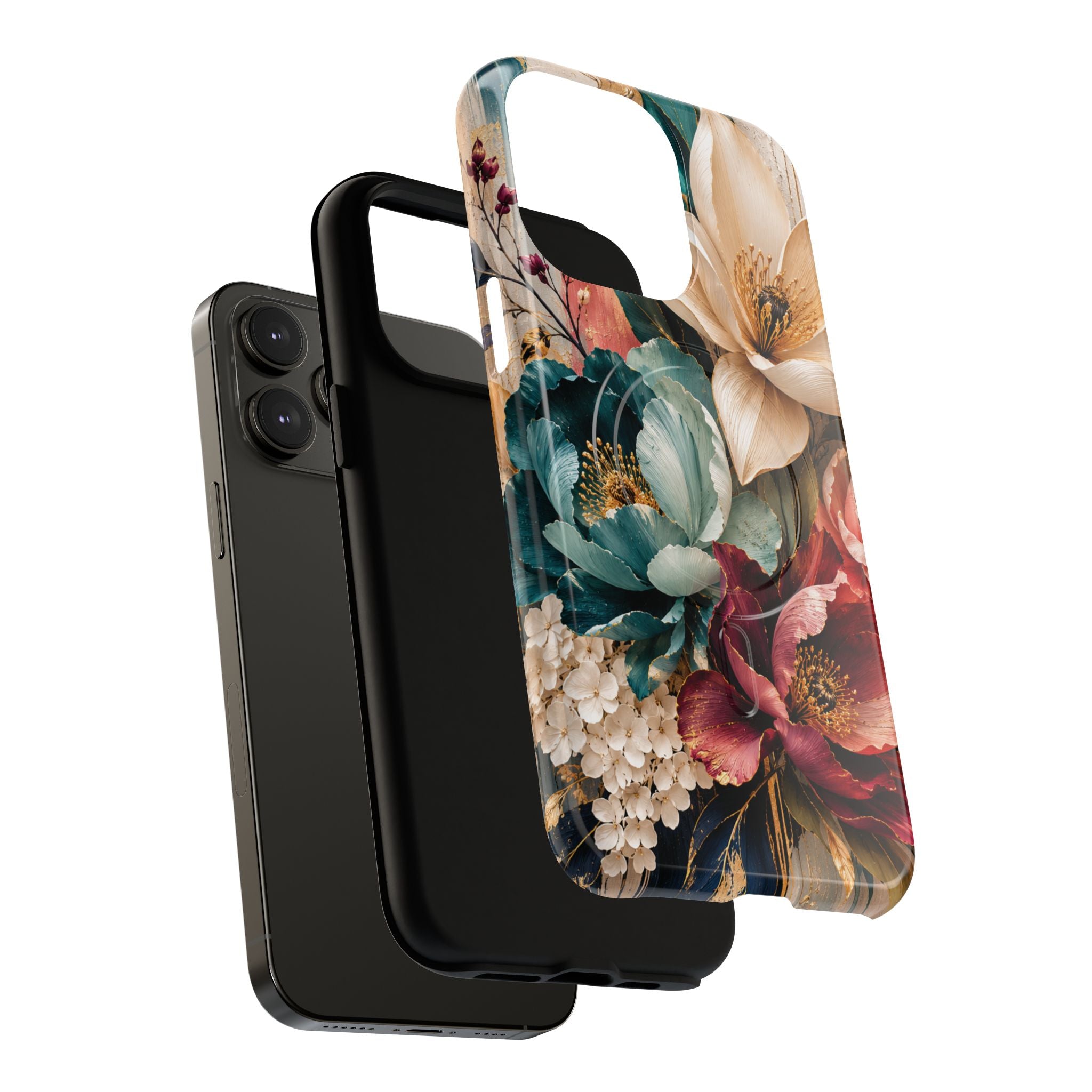 Vintage Floral Bouquet phone case Tough Magnetic Case Velvet Bloom Floral Art iPhone Case  Botanical Protective Case Samsung Modern Garden