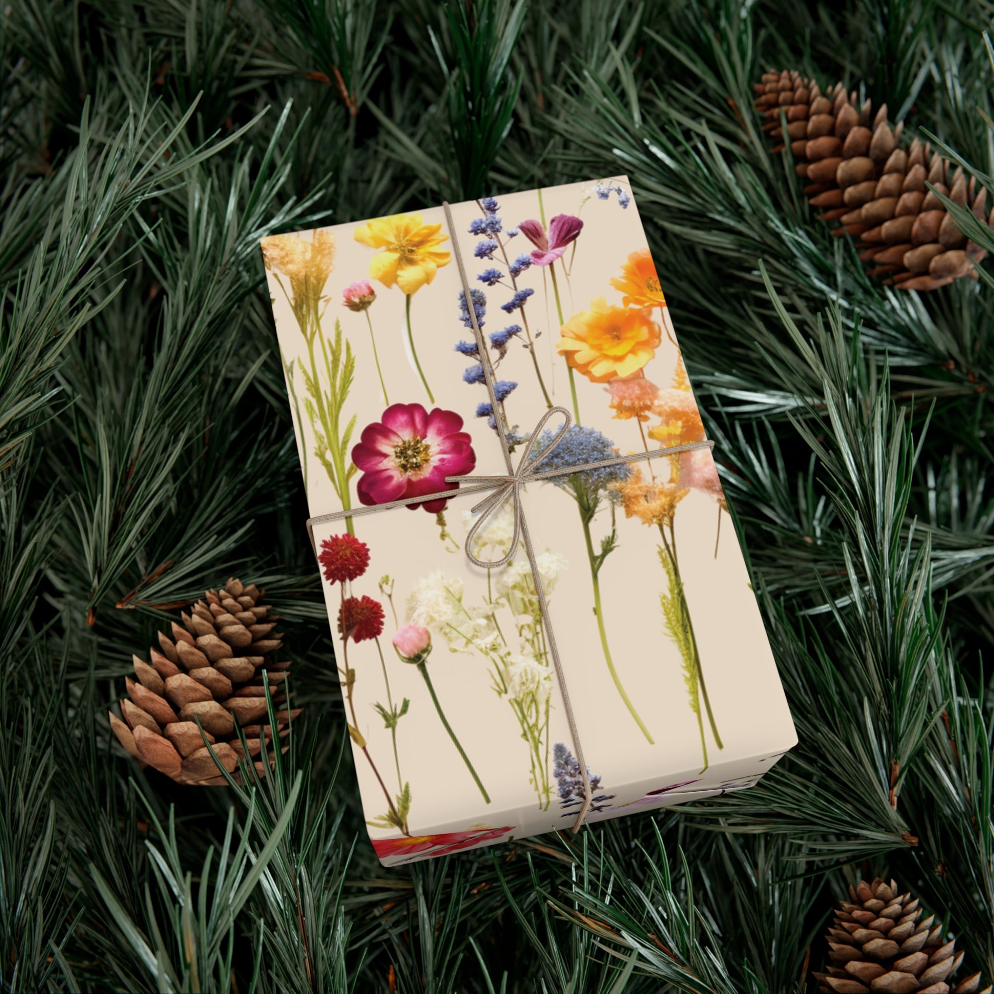 Wildflowers Press Illusion Floral Symphony Timeless Wrapping Paper Perfect for Weddings, Bridal & Baby Showers Eco-Friendly, All Occasion.