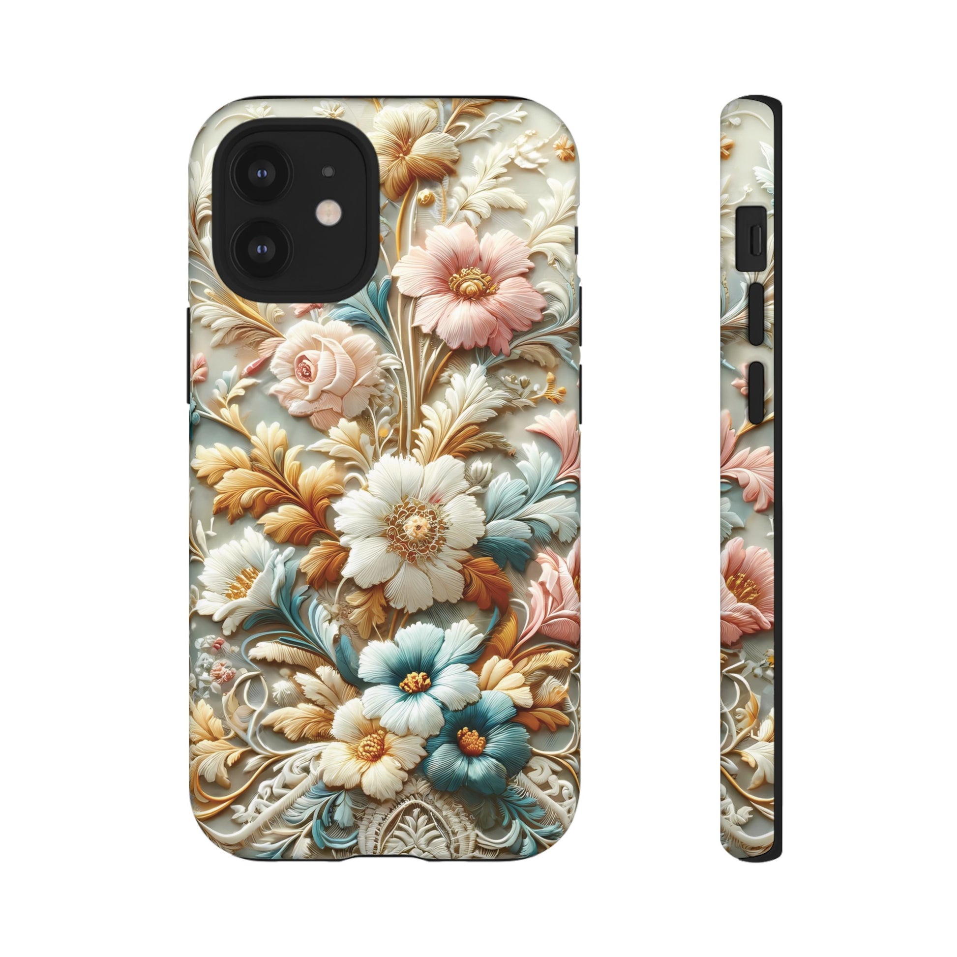 3D Elegant Faux Flowers Phone Case Stylish & Durable for iPhone Samsung Gift iPhone 15, 14, 13 Samsung Pixel Gift for Mom Accessory Gift for Her