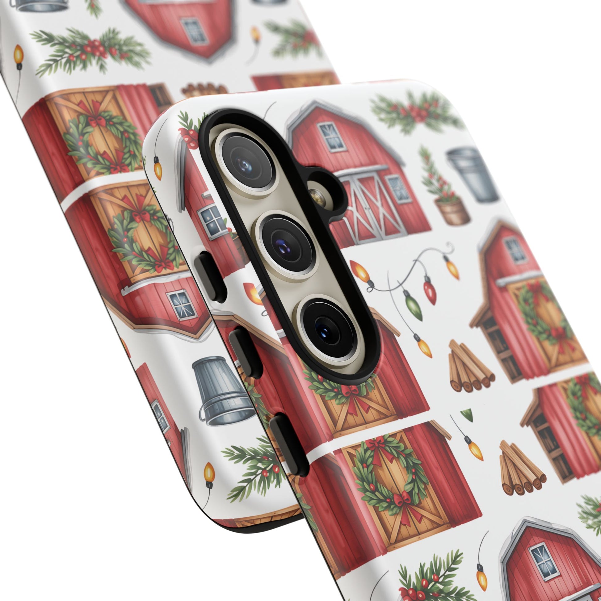 Farmhouse Christmas Design Phone Case - Stylish, Protective Cover for All Models Gift for Mom Accessory Gift for Her
