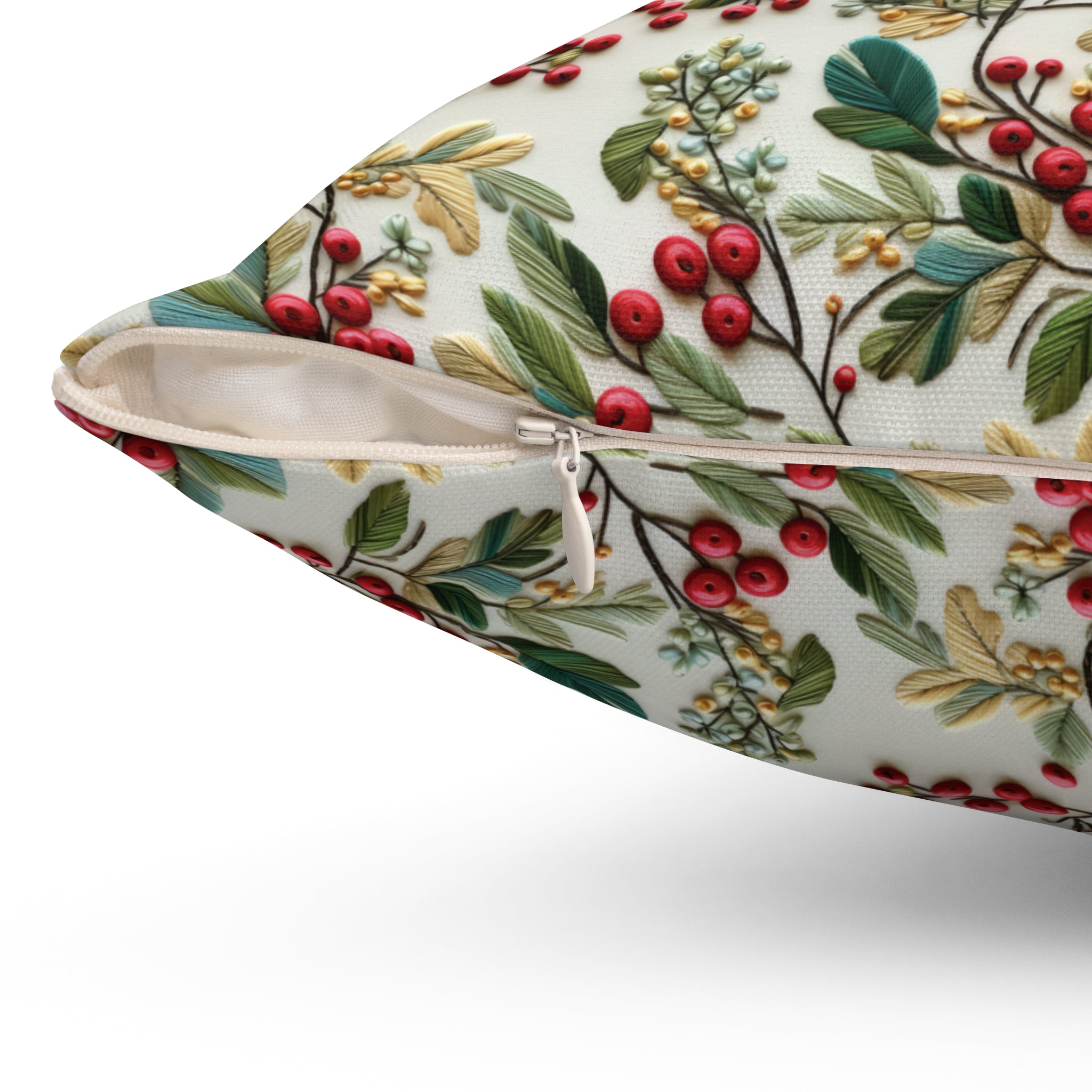 Housewarming Gift Christmas Holly Floral Design Square Decorative Pillow Elegant Home Accent Home Decor | Premium Quality, Soft, and Durable | Perfect for Couch, Bed, or Chair | Elegant Bedrooms Pillow Gift New House, Bridal Shower Gift - MRSBYVALLE