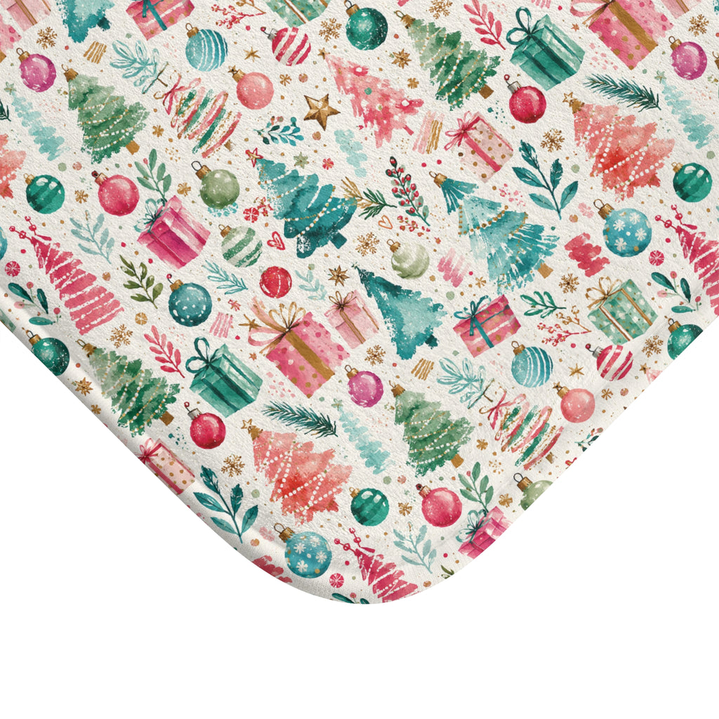 Christmas Tree & Gifts Bath Mat — Festive Holiday Bathroom Rug