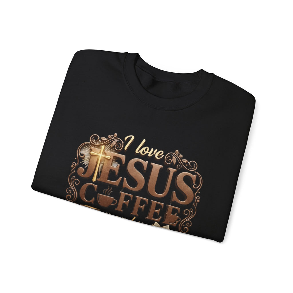 Love Jesus, Coffee & Books Sweatshirt | Christian Unisex Crewneck, Cozy Faith Gift