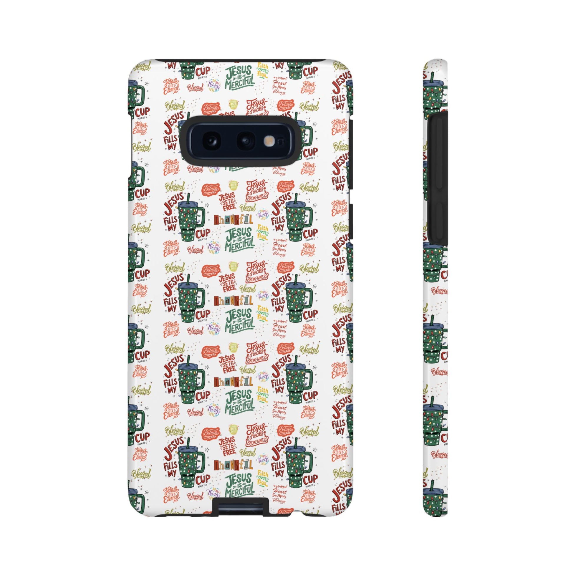 Jesus Fill My Cup Phone Case Cute Floral Design in Red, Pink, Blue – Aesthetic Protective Case for iPhone and  Android