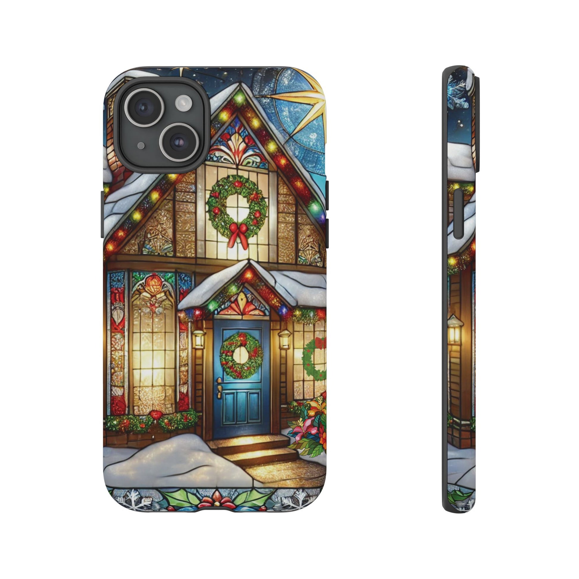 Stain Glass Christmas Phone Case Unique Holiday Protection for Your Device | Stylish & Durable Cover Gift for Her Phone 15, Samsung iPhone Samsung Accessory Gift for Her