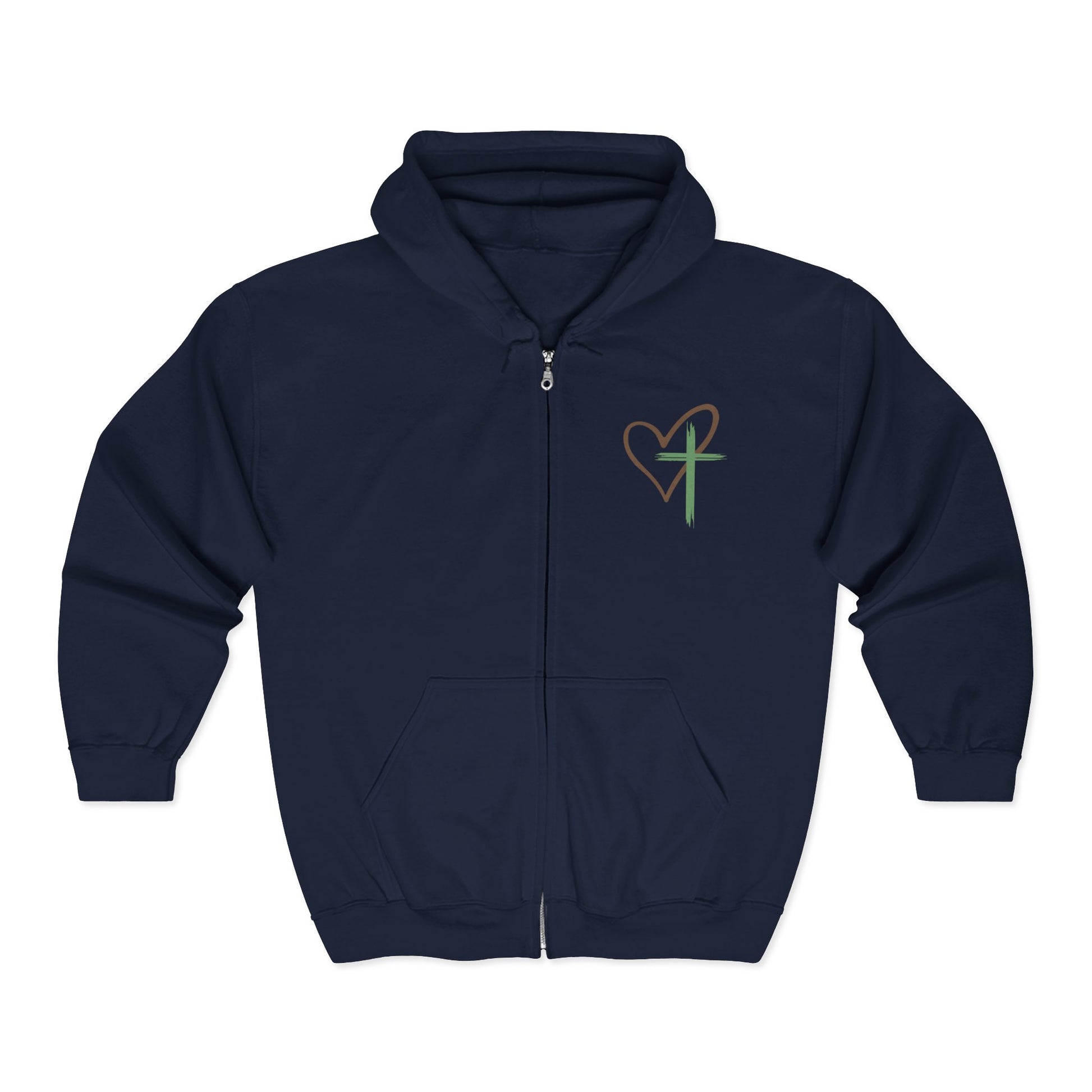 Faith-Inspired Full Zip Hoodie - "Jesus Has My Back"