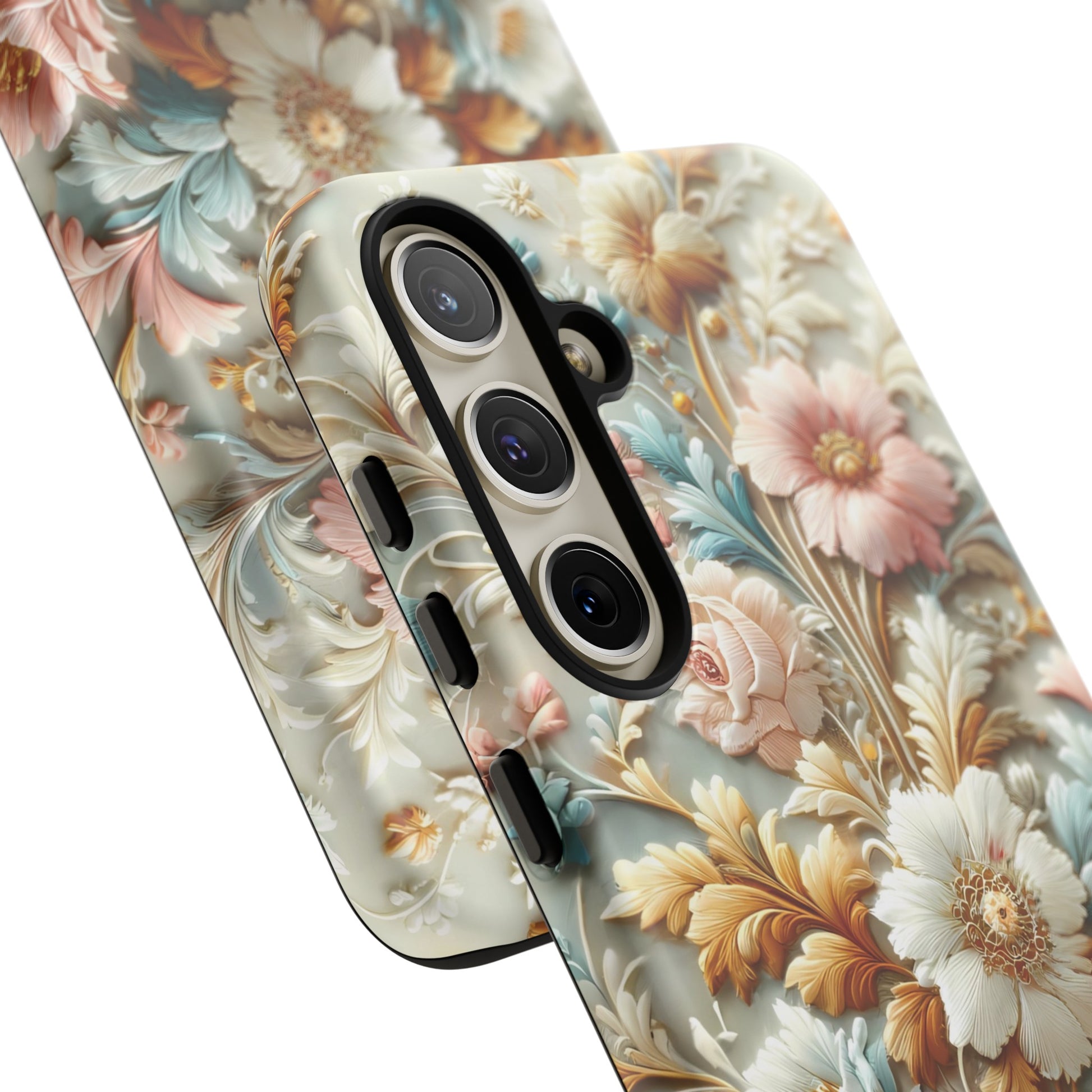 3D Elegant Faux Flowers Phone Case Stylish & Durable for iPhone Samsung Gift iPhone 15, 14, 13 Samsung Pixel Gift for Mom Accessory Gift for Her