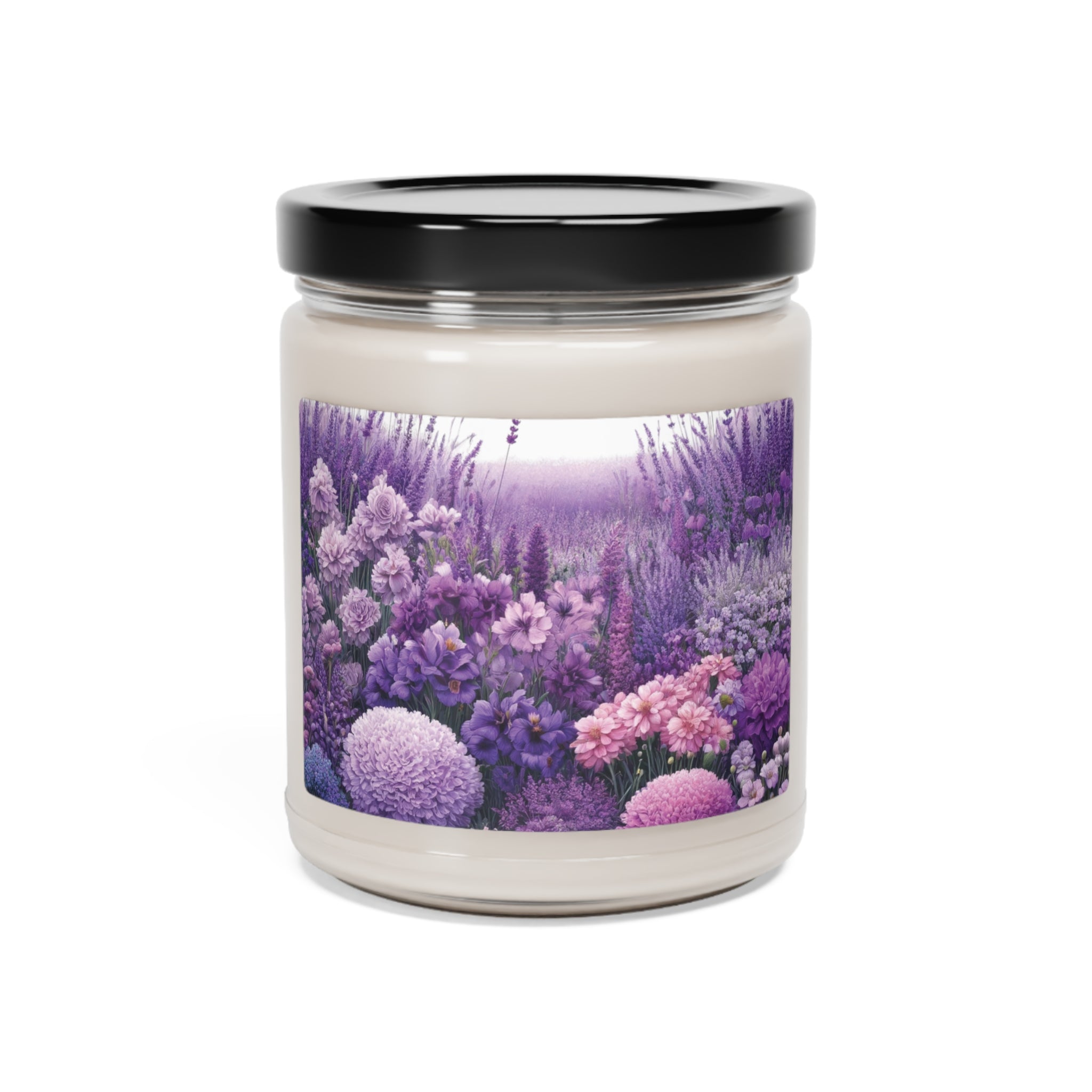 Lavender Floral Candle Perfect for Relaxation Home Ambiance Scented Soy Candle, 9oz, Wedding, Bridal Shower, Mother's Day Gift Housewarming Gift.