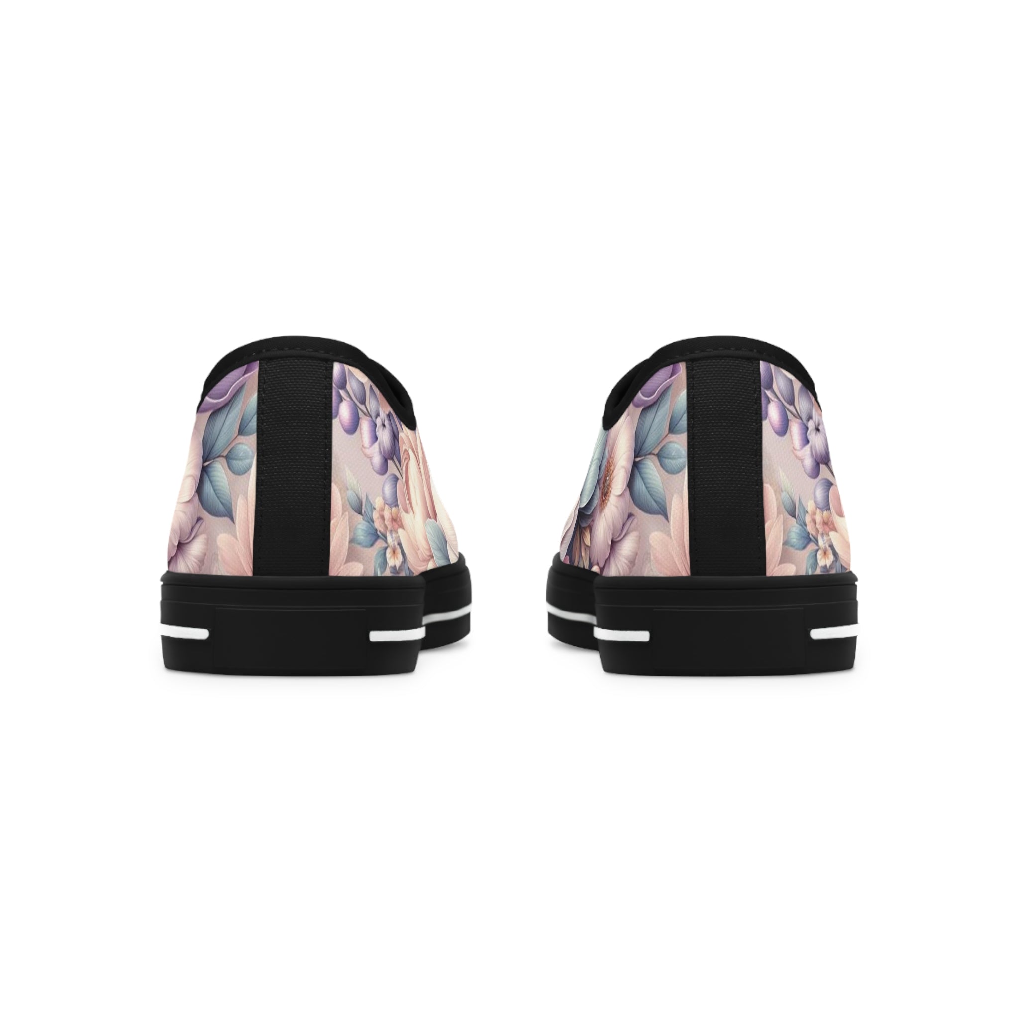Women's Low Top Sneakers Breathable Polyester Canvas, Lightweight Stylish Floral Pastel Design, Comfortable All-Day Wear, Perfect for Walking and Everyday Activities - MRSBYVALLE