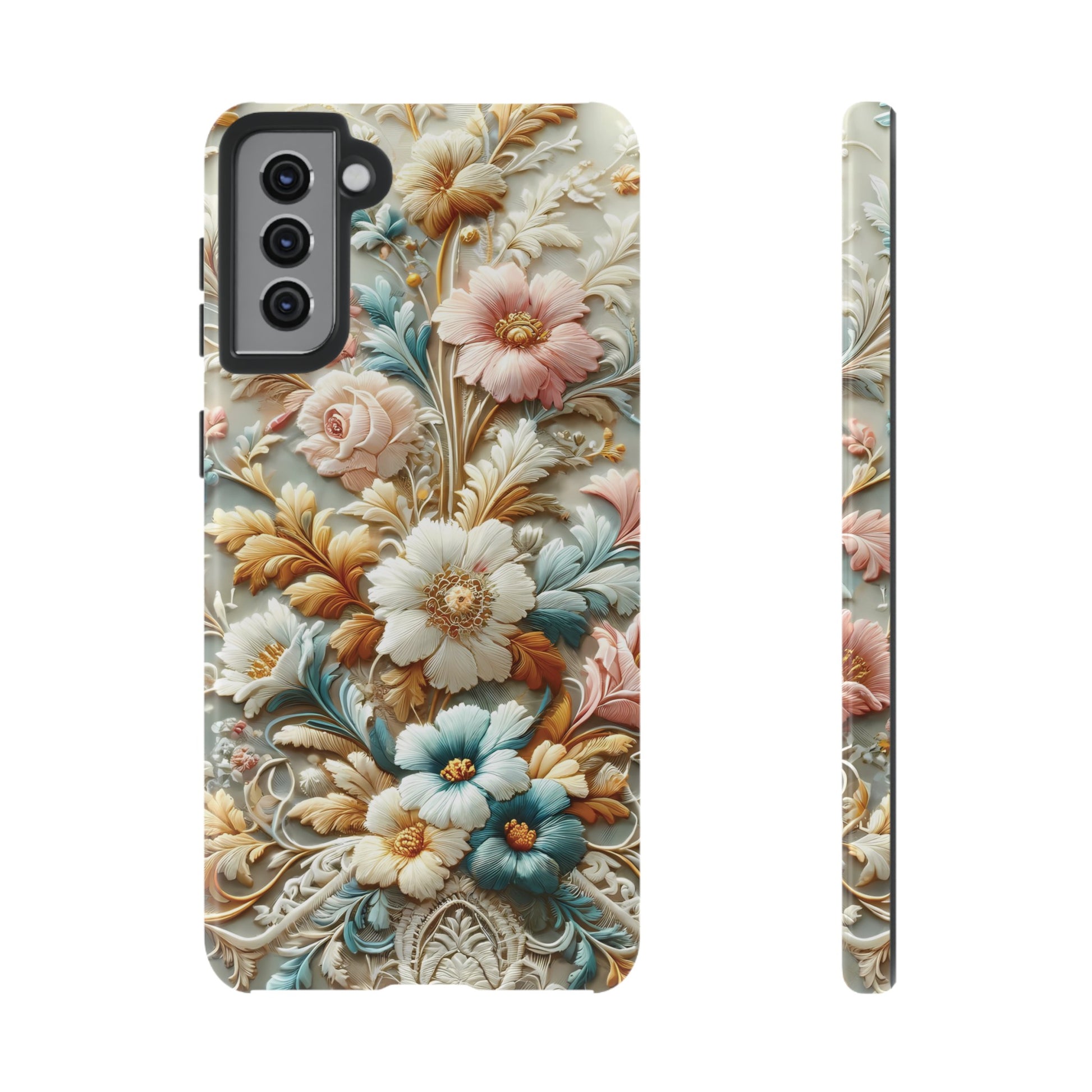 3D Elegant Faux Flowers Phone Case Stylish & Durable for iPhone Samsung Gift iPhone 15, 14, 13 Samsung Pixel Gift for Mom Accessory Gift for Her