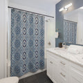 Elegant Azulejo Porcelain Blue Tile Shower Curtain Mediterranean Style Durability for Modern Bathroom Decor Perfect Bridal or Housewarming Gift Bathroom Makeover Housewarming Wedding Gift for Mom Bridal Shower Gift Newlywed - MRSBYVALLE