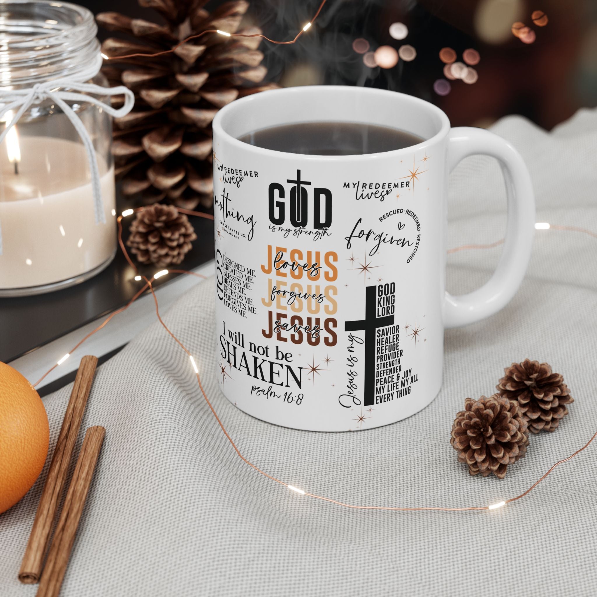 Jesus Quotes Bible Verse Mug All-Over Scripture Design 11oz/15oz, Dishwasher & Microwave Safe, Christian Gift for Coffee, Tea & Hot Chocolate Lovers Gift for Mom