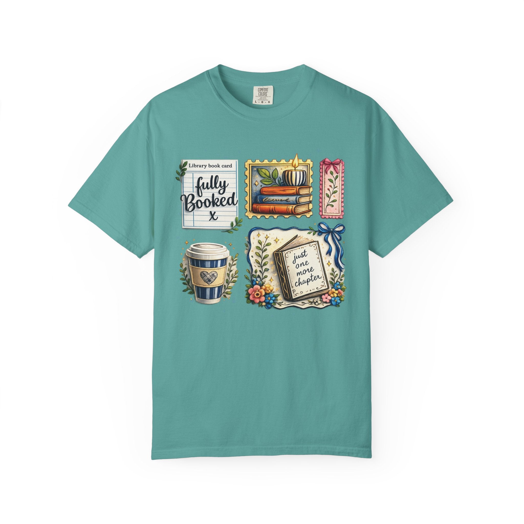 T-shirt Comfort Colors "Just One More Chapter & Coffee" – Confortable pour les amoureux des livres