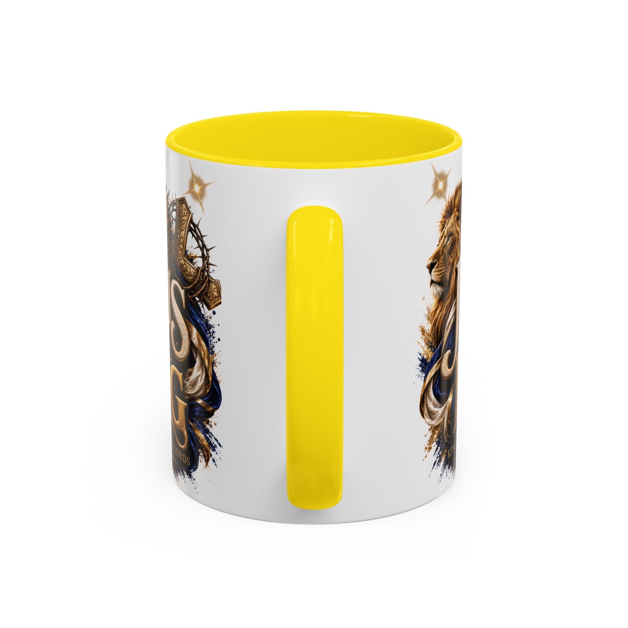 Jesus Is King Coffee Mug Christian Faith Accent Mug (11/15oz) Gift for Dad Mom