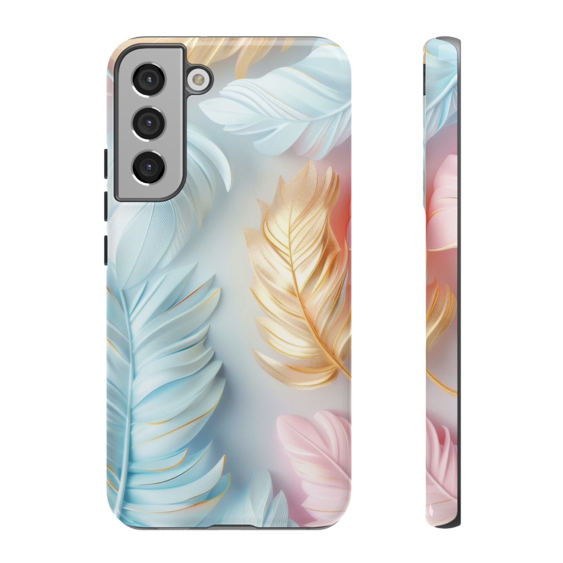 Pastel Feathers Protective Phone Case Gift for Her Phone 15, Samsung iPhone Samsung Gift for Her Case iPhone 15, Samsung iPhone Samsung Accessory Gift for Her