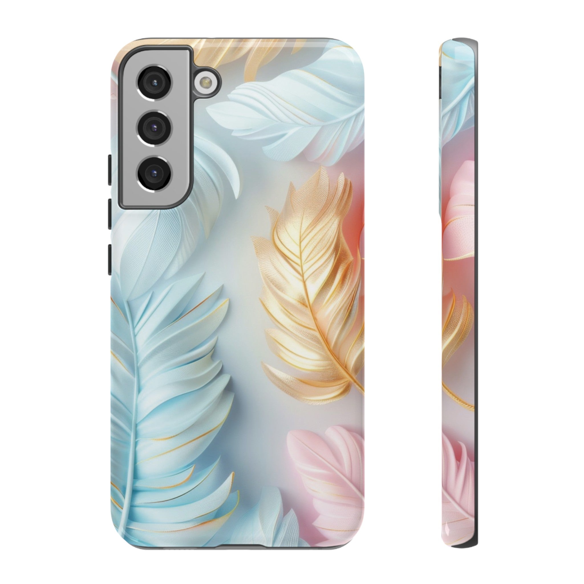 Pastel Feathers Protective Phone Case Gift for Her Phone 15, Samsung iPhone Samsung Gift for Her Case iPhone 15, Samsung iPhone Samsung Accessory Gift for Her