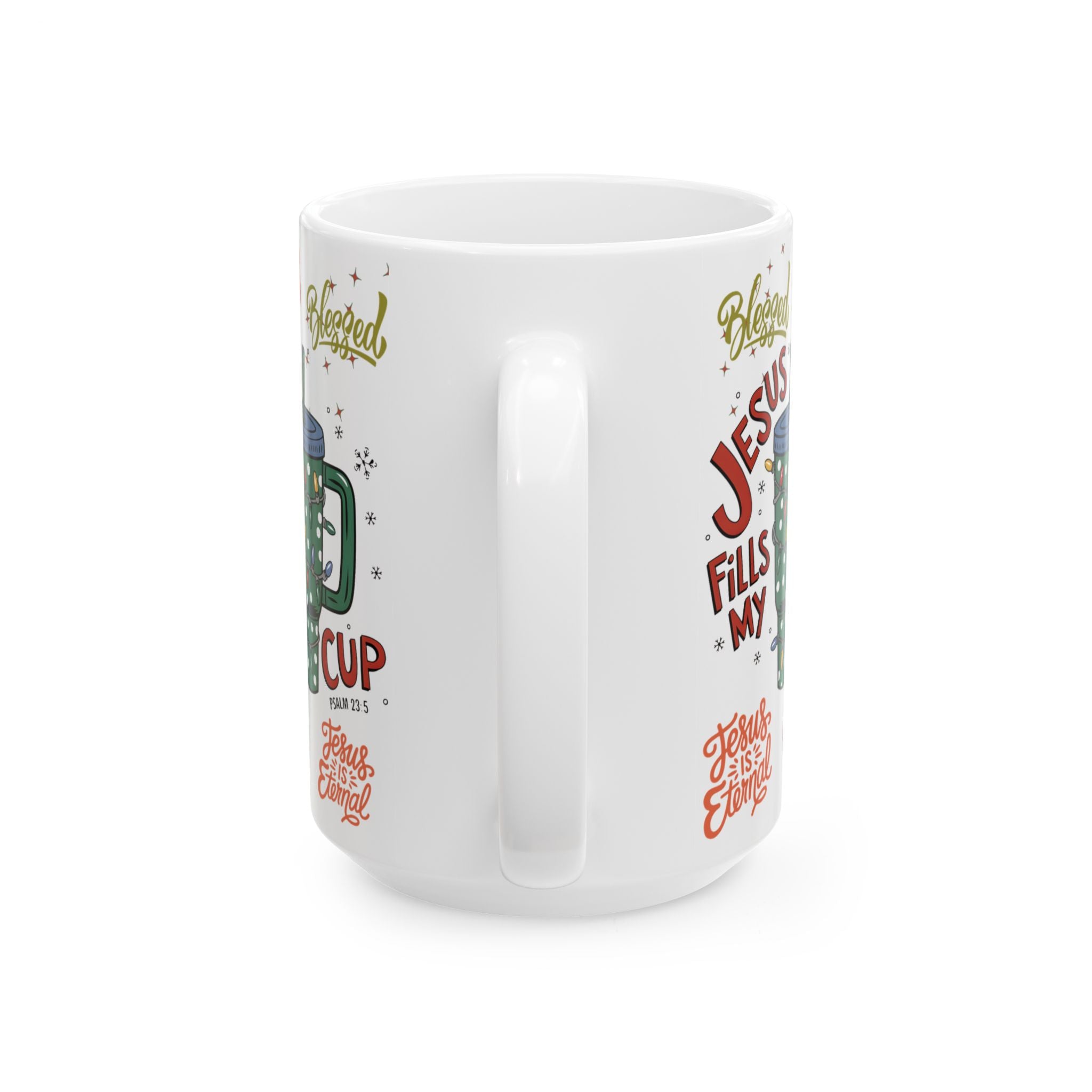 Jesus Fills My Cup Mug – 11oz & 15oz Bible Verse & Christian Affirmation Coffee Cup, Perfect Faith Gift for Home or Office Gift for Mom