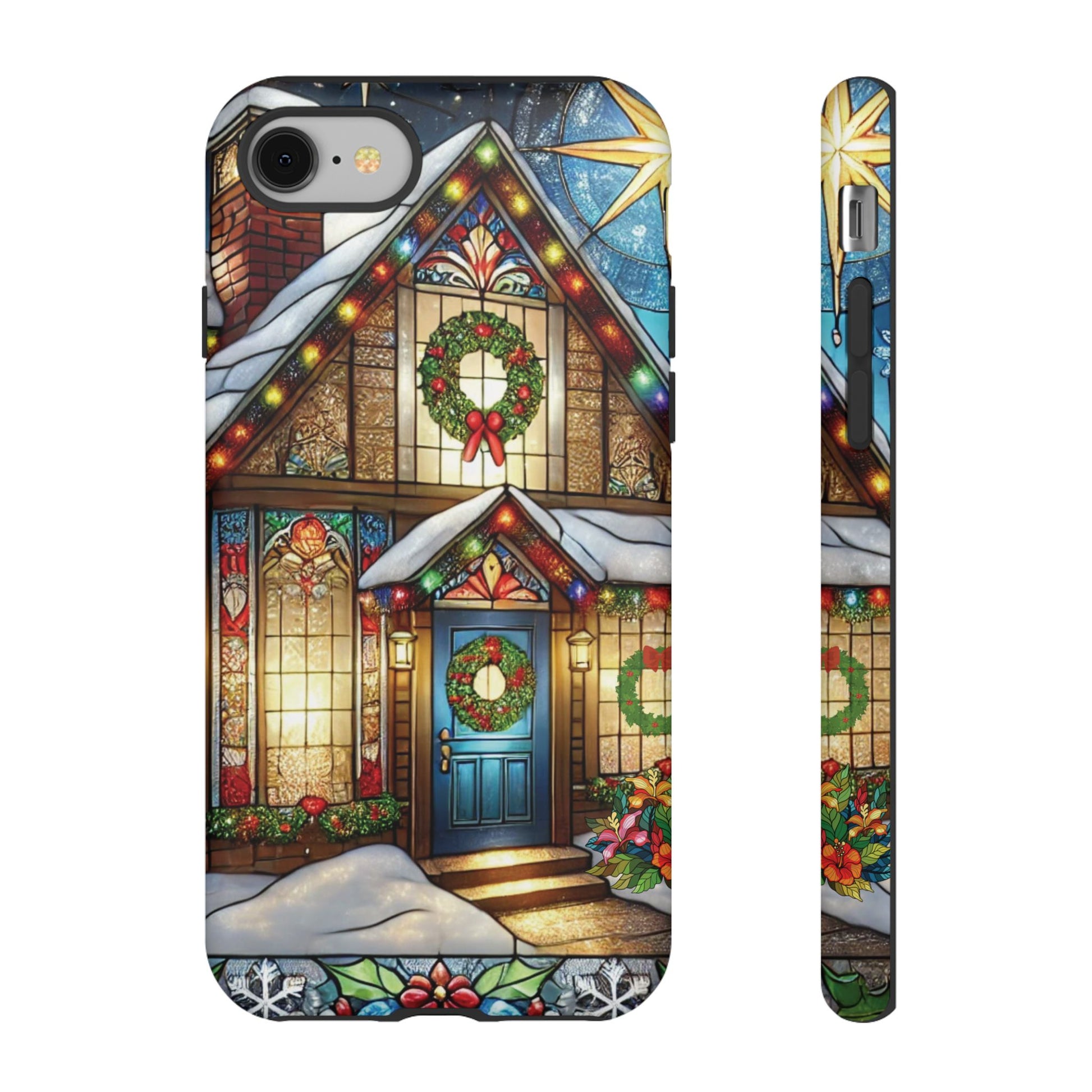 Stain Glass Christmas Phone Case Unique Holiday Protection for Your Device | Stylish & Durable Cover Gift for Her Phone 15, Samsung iPhone Samsung Accessory Gift for Her - MRSBYVALLE