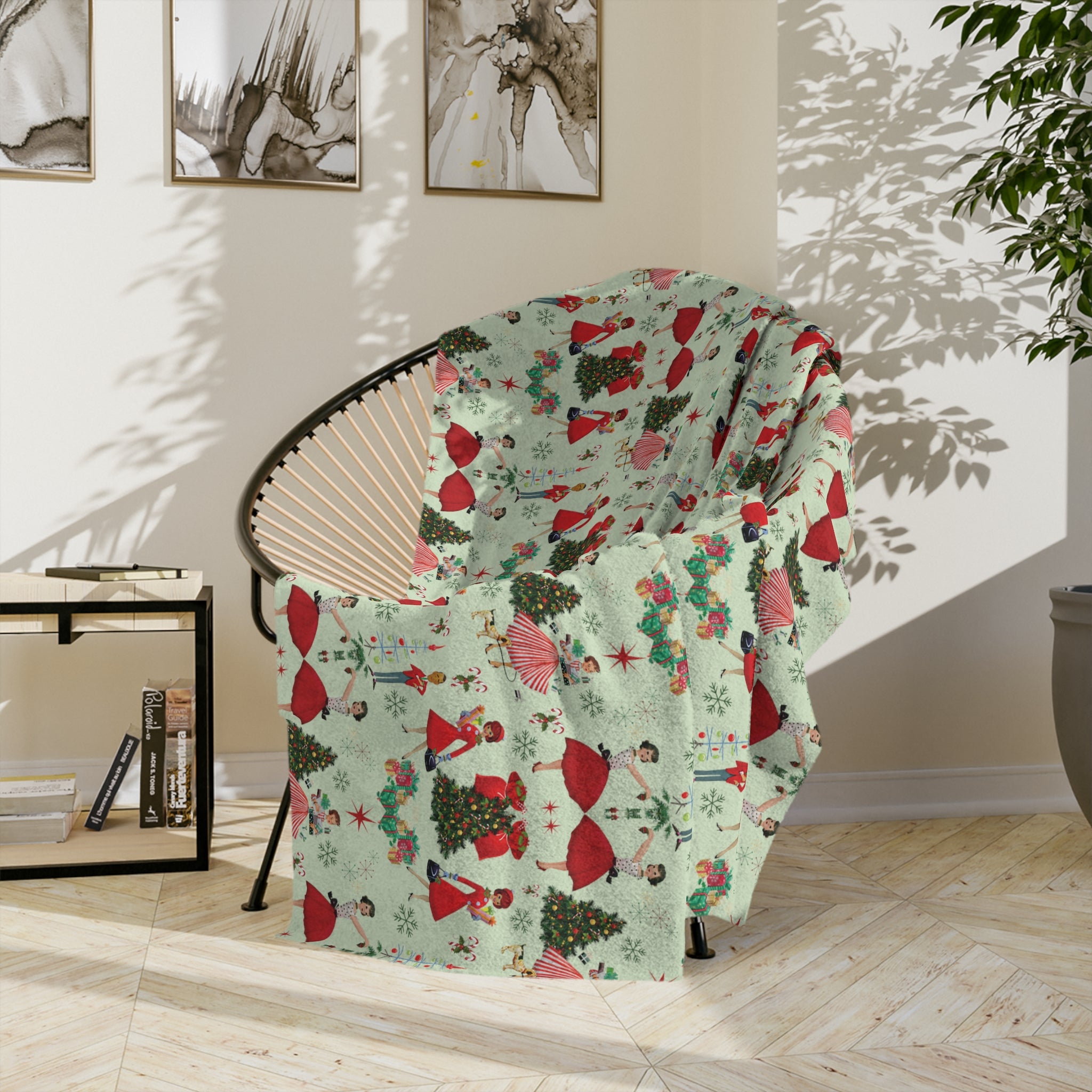 50s Christmas Minky Blanket Throw Ultra-Soft Minky Blanket Cozy Comfort Blanket Elegant Home Decor Plush Microfiber for Maximum Comfort Blanket, Perfect for Snuggling Decor, Cozy All-Season Warmth, Housewarming Gift Throw - MRSBYVALLE