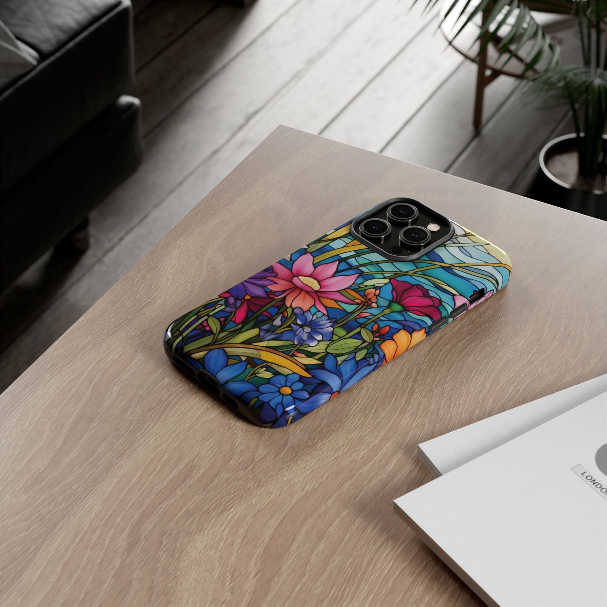 Wildflowers Stain Glass Illusion Phone Case Unique Holiday Protection for Your Device | Stylish & Durable Cover Gift for Her Phone 15, Samsung iPhone Samsung Accessory Gift for Her